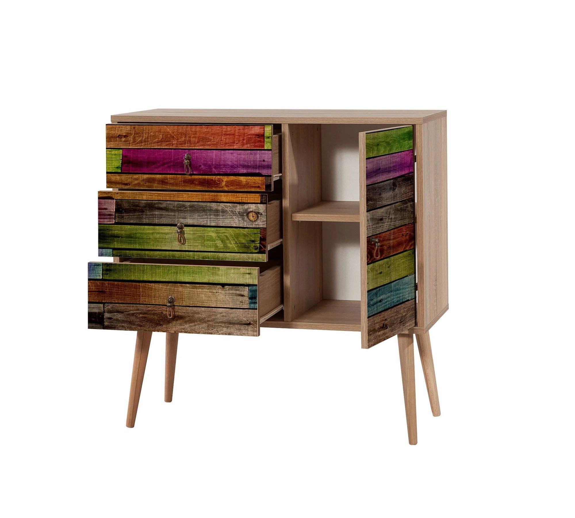 Kommode Holz Mehrfarbig