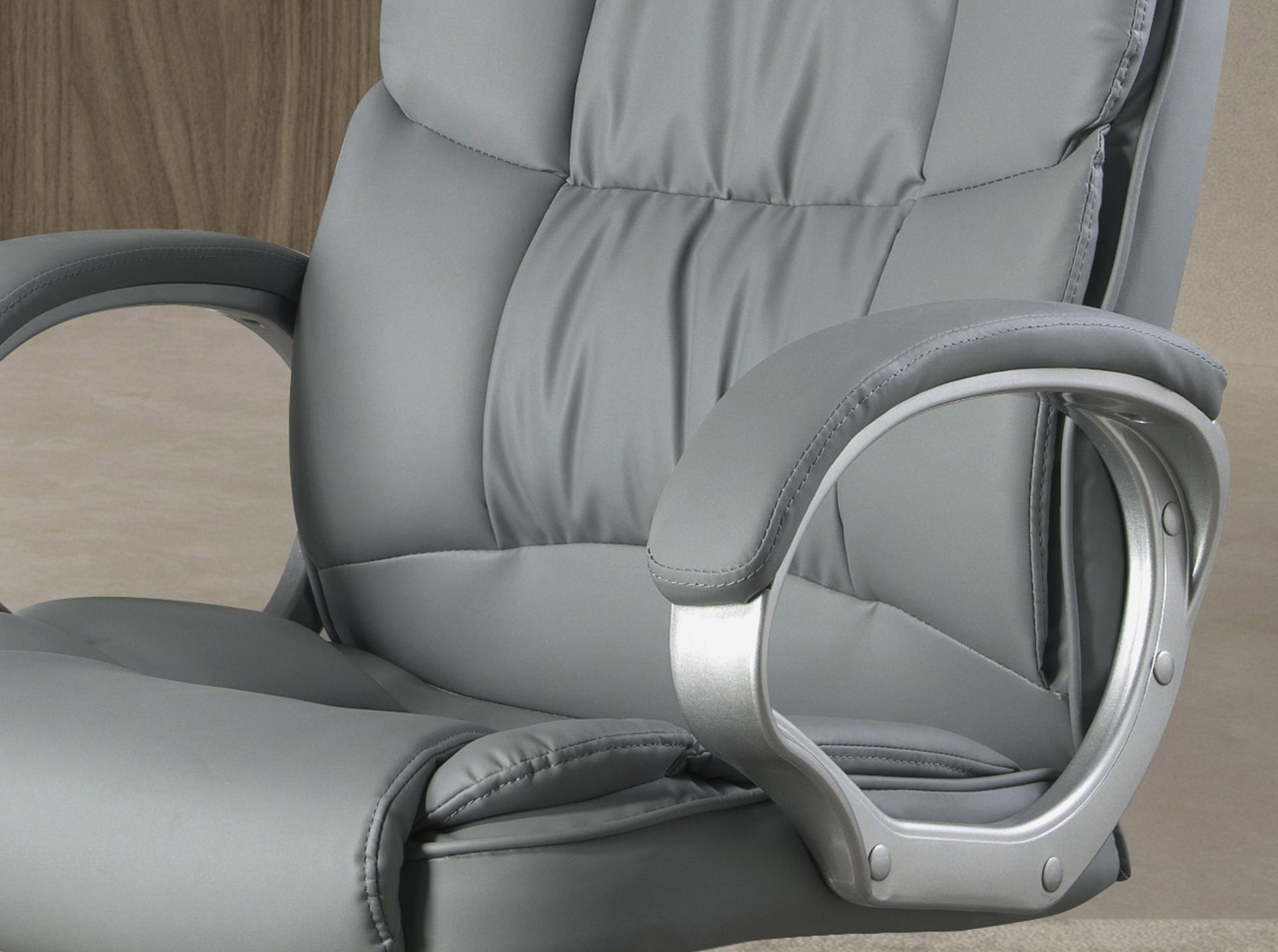Office chair faux leather gray