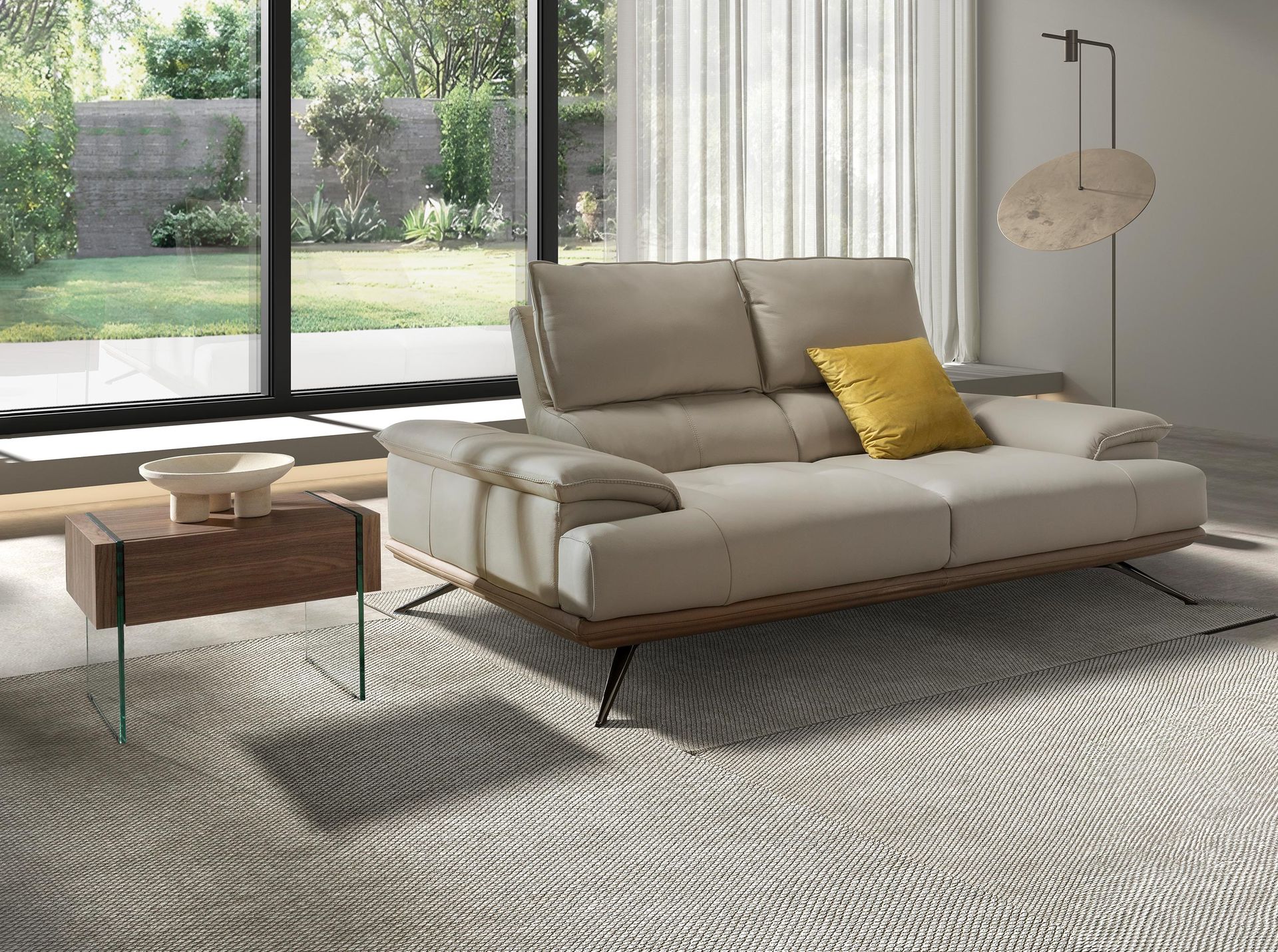 Nachttisch Nussbaum Glas