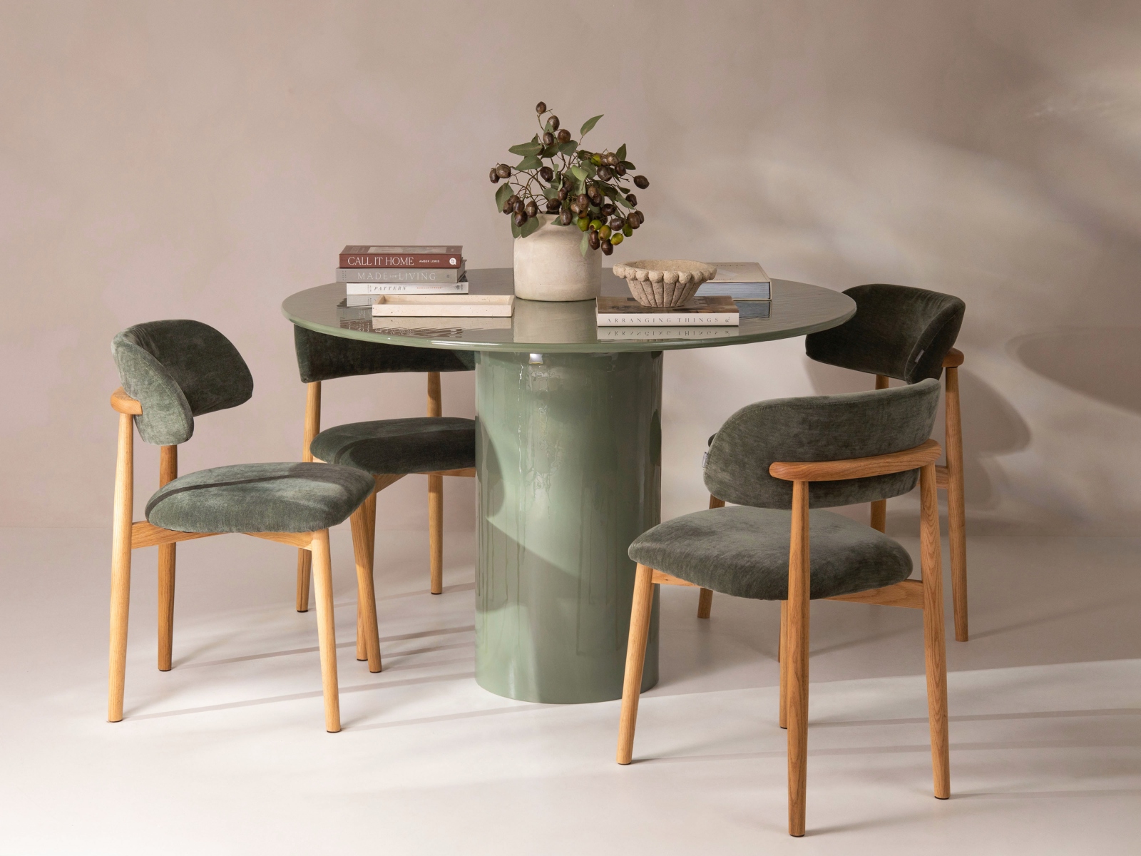 Clementin Side Table Metal Green 45x45 cm