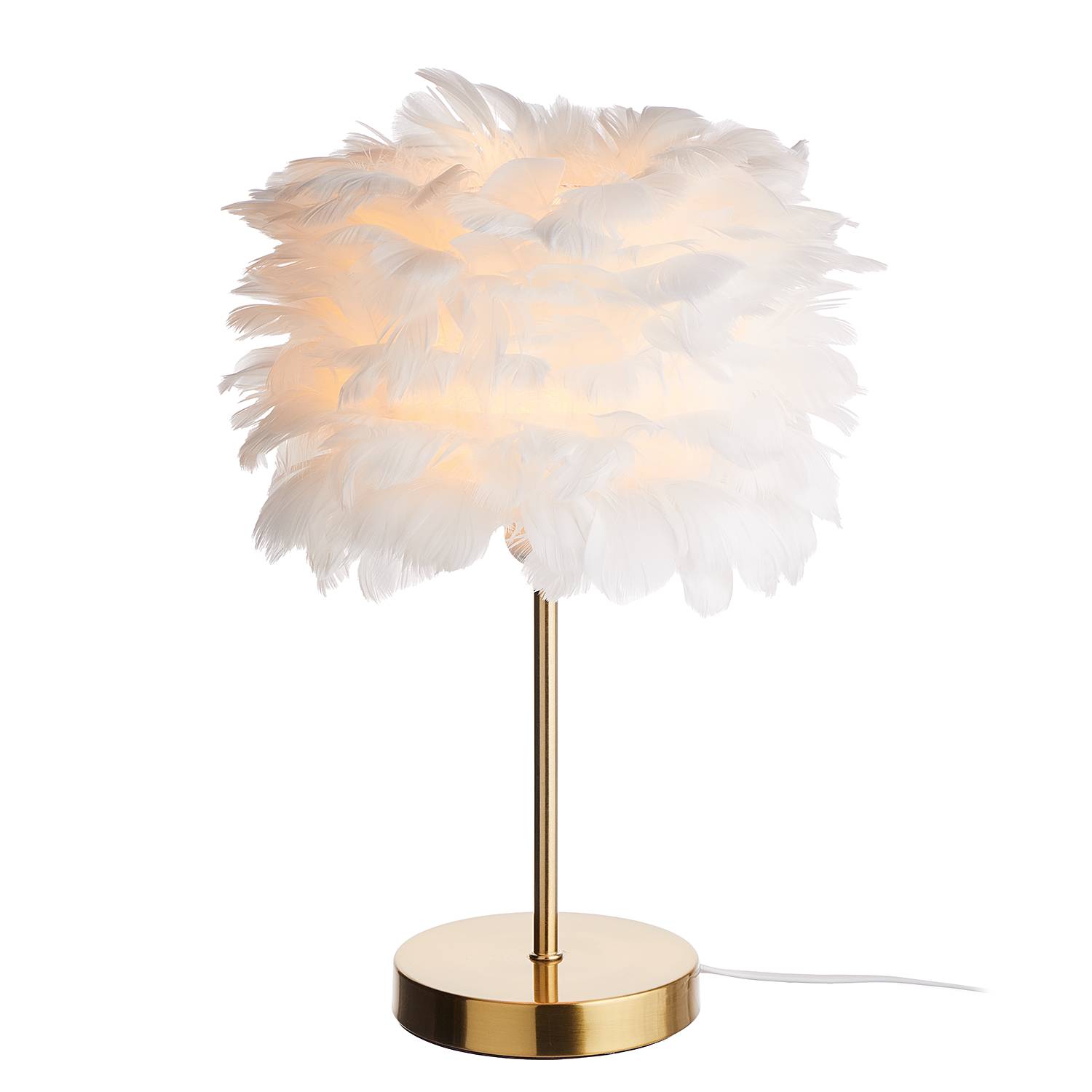 Table lamp FIORELLA 1-Light feathers metal