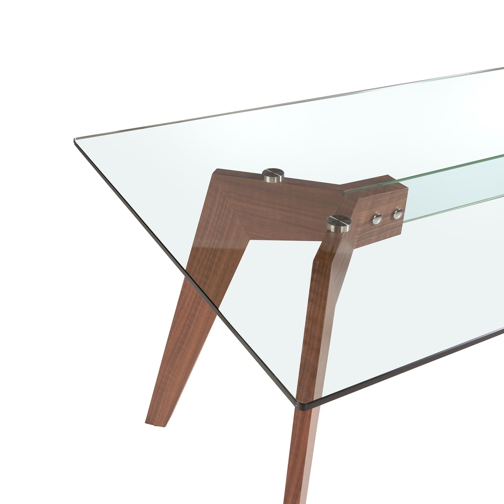 1031 Rechteckiger Esstisch Holzfurnier Glas