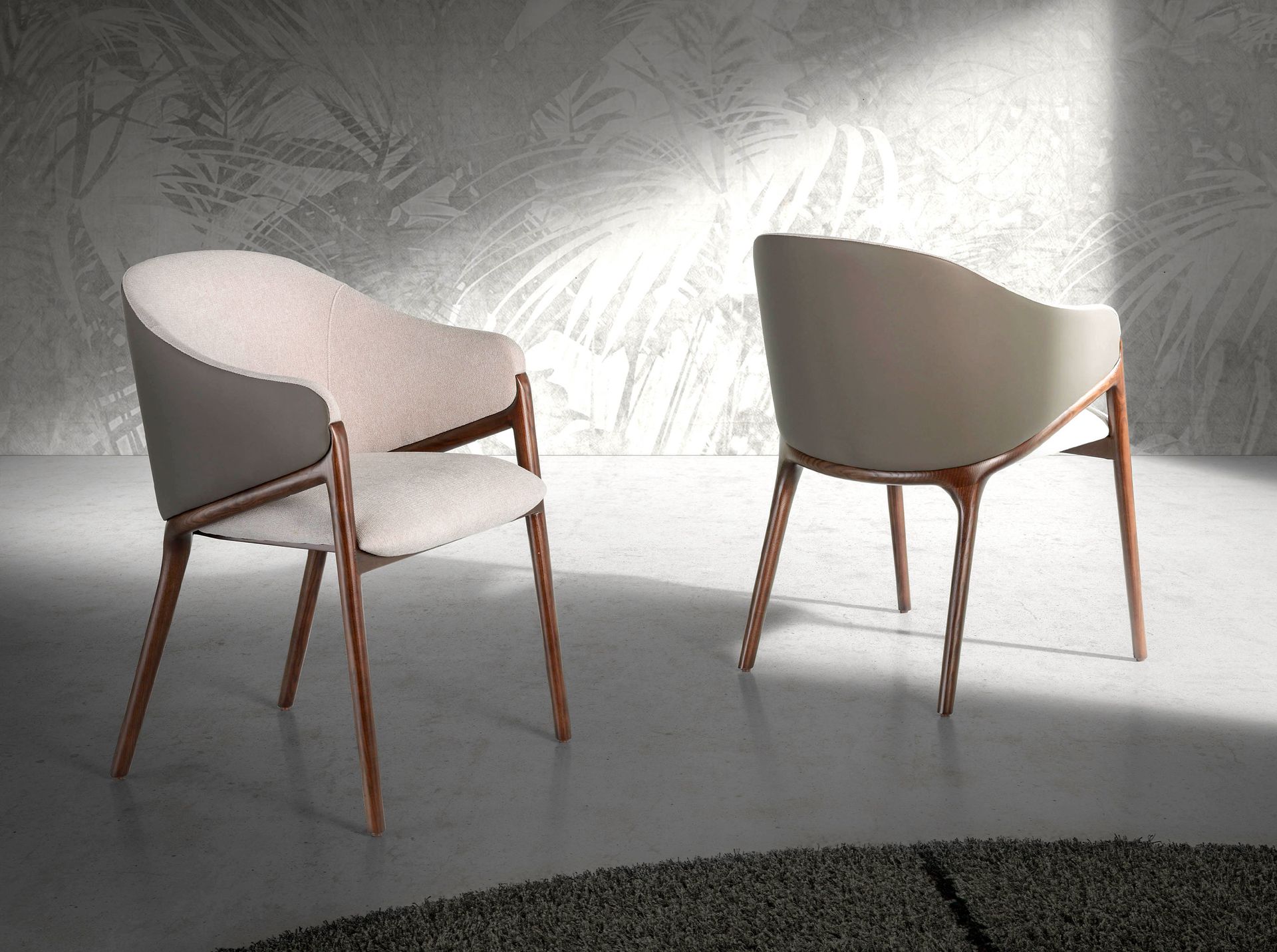 Armchair 4090 imitation leather Wood Beige