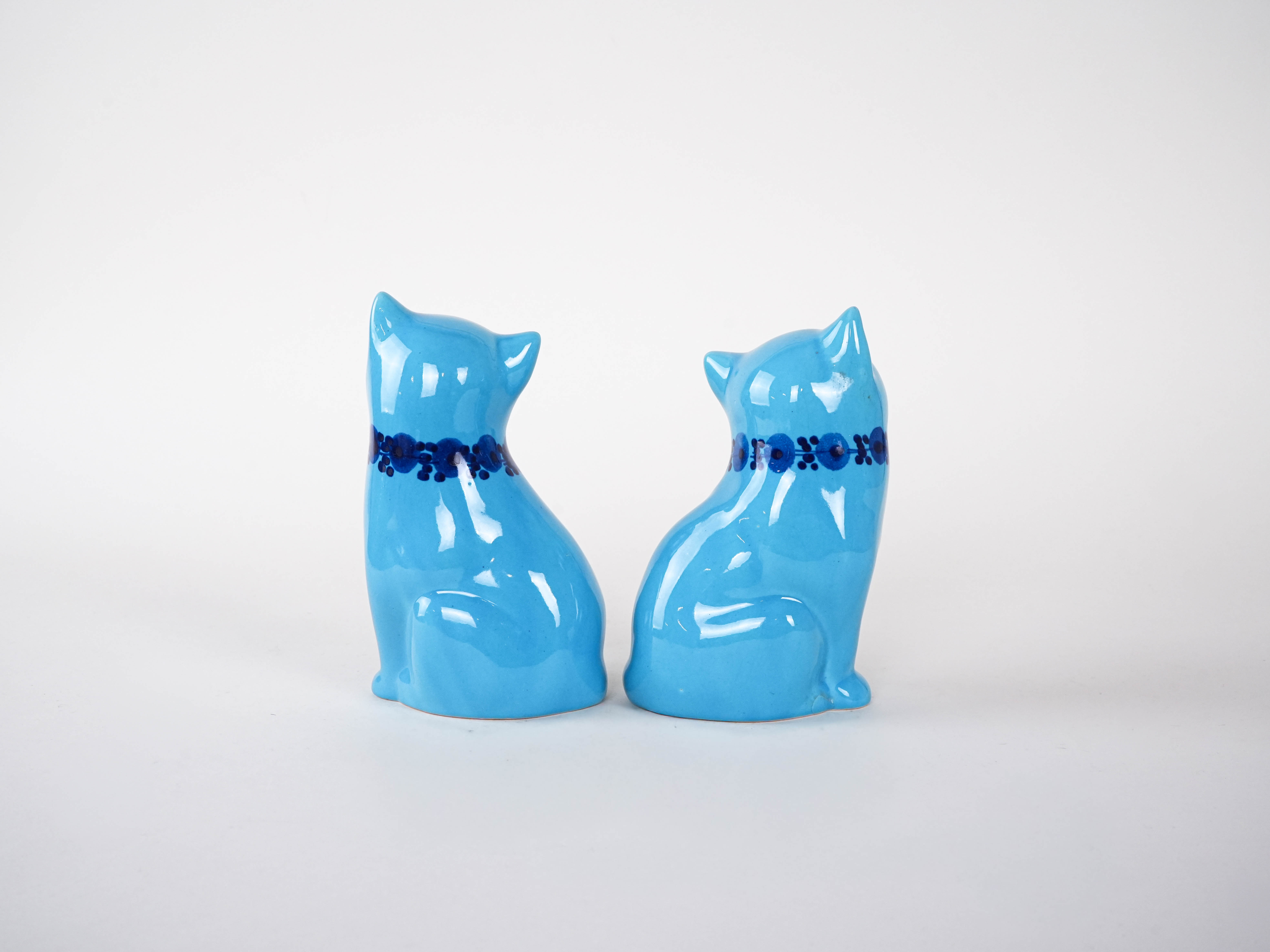 Keramik-Katzenfiguren 1970er Jahre Guldkroken