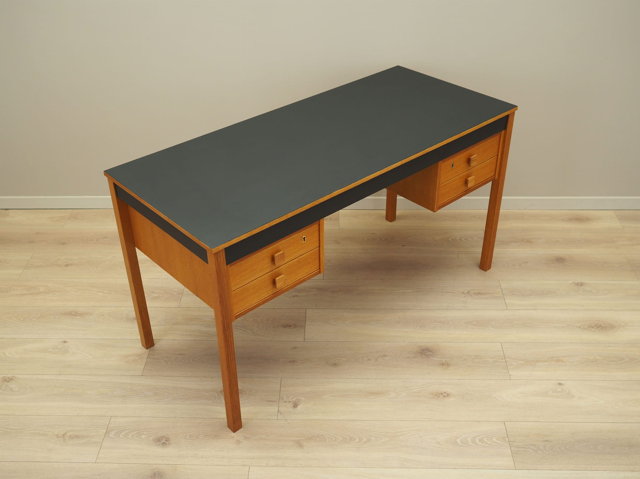 Vintage Desk Ash Wood Brown 1970s