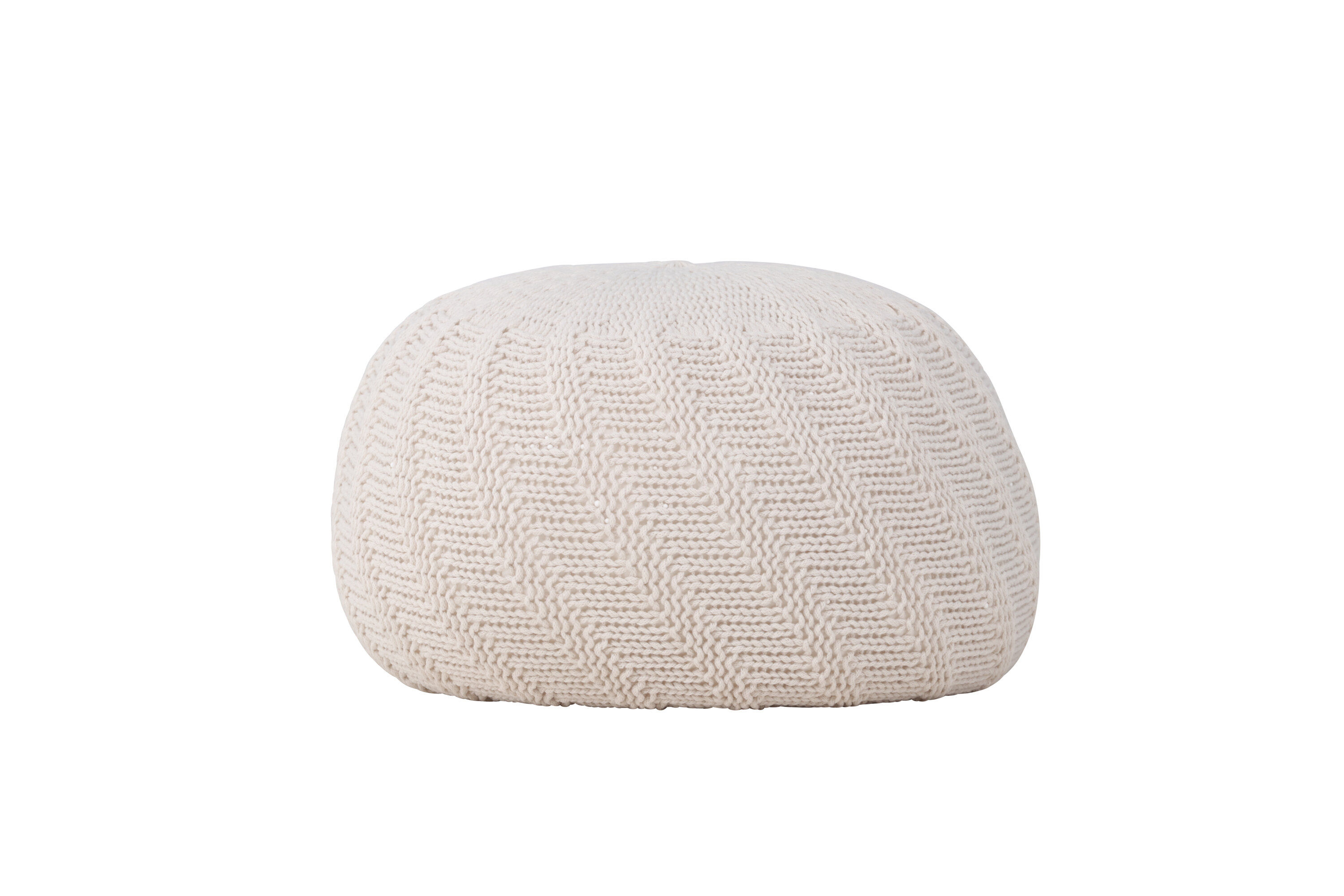Ted Round Pouf Offwhite ⌀45cm