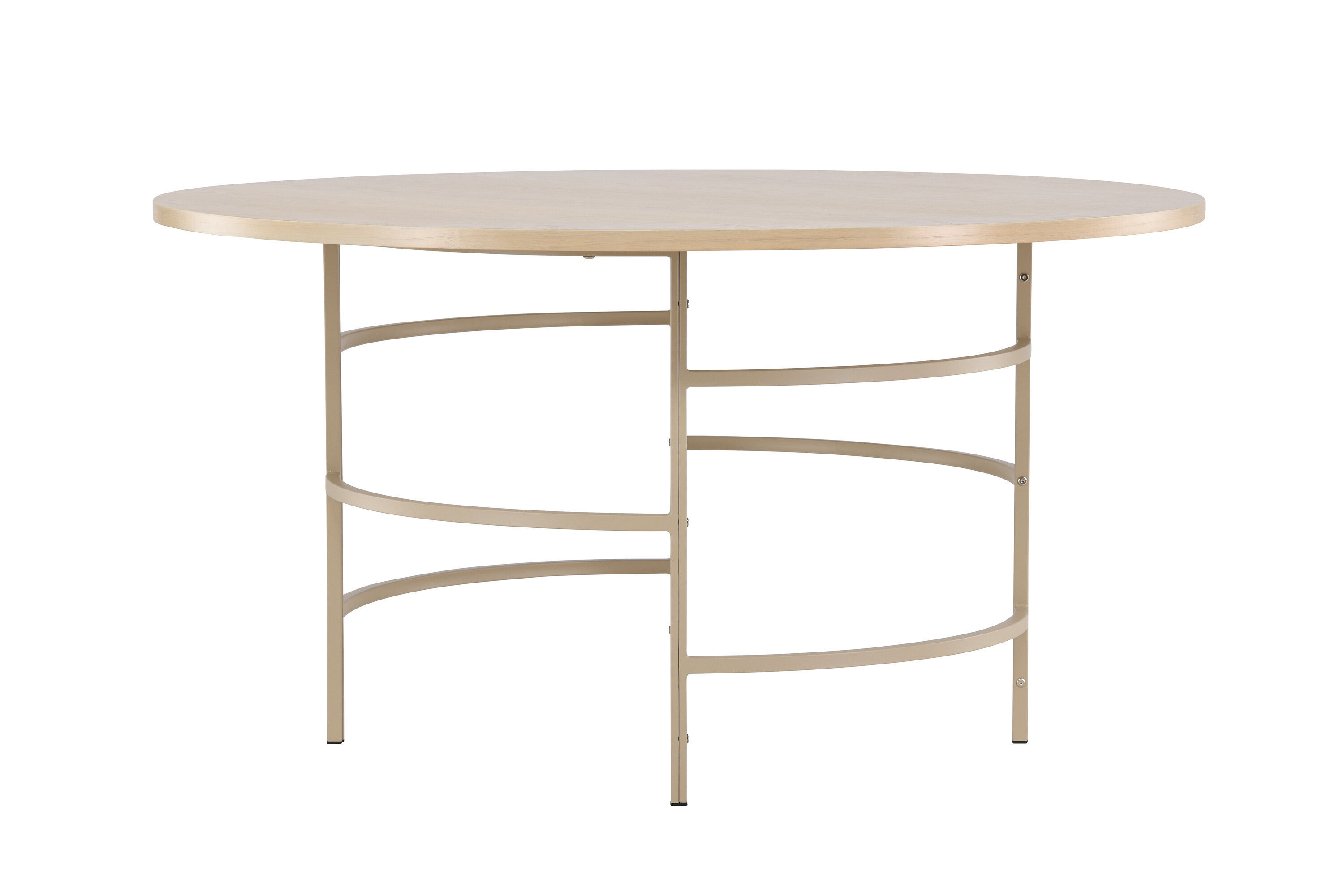 Copenhagen Dining table Wood Metal Beige ⌀140cm