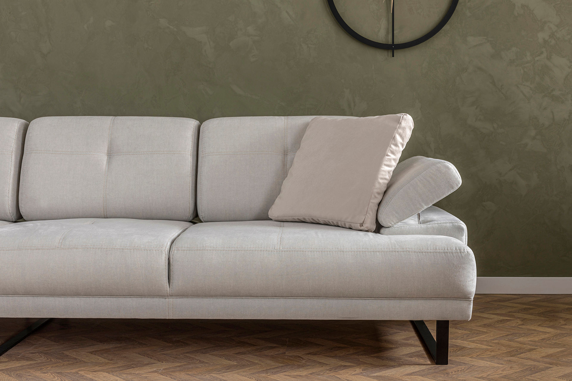Mustang Sofa L Chaise Lounge Left Beige