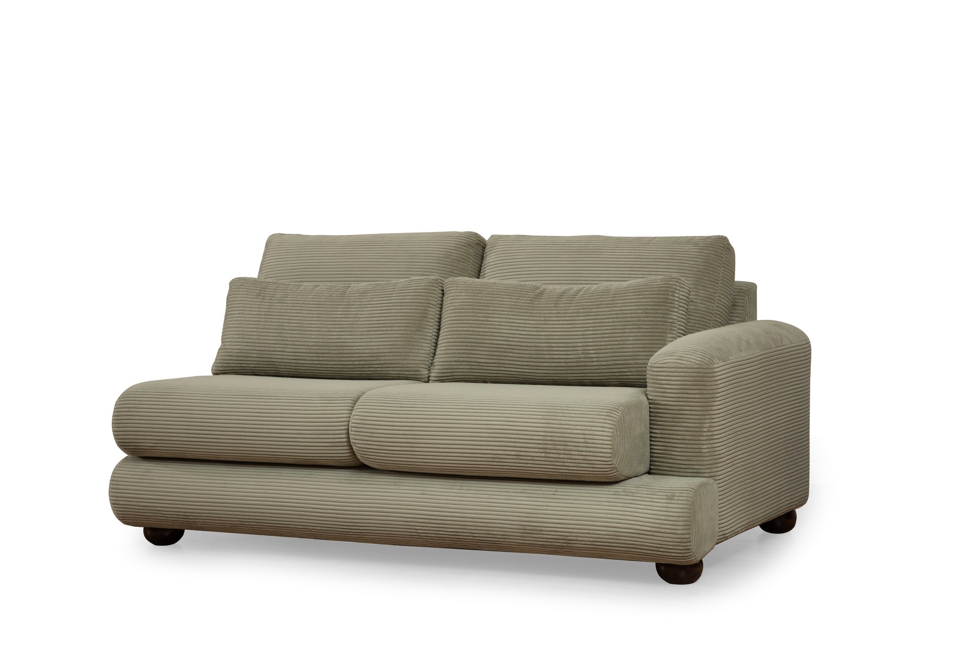 River 4-seater corner sofa left green