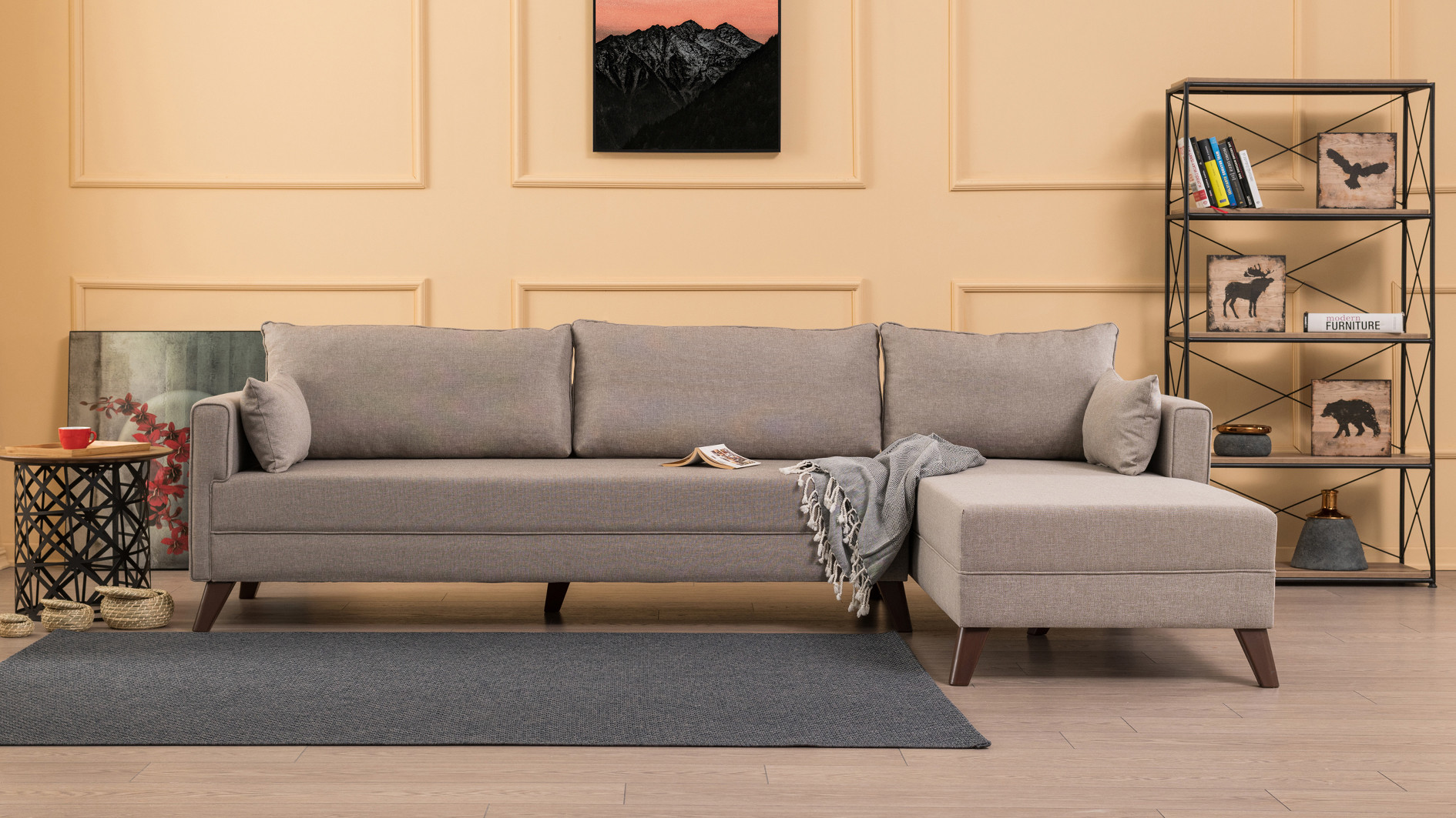 Bella Sofa Récamiere Rechts Creme