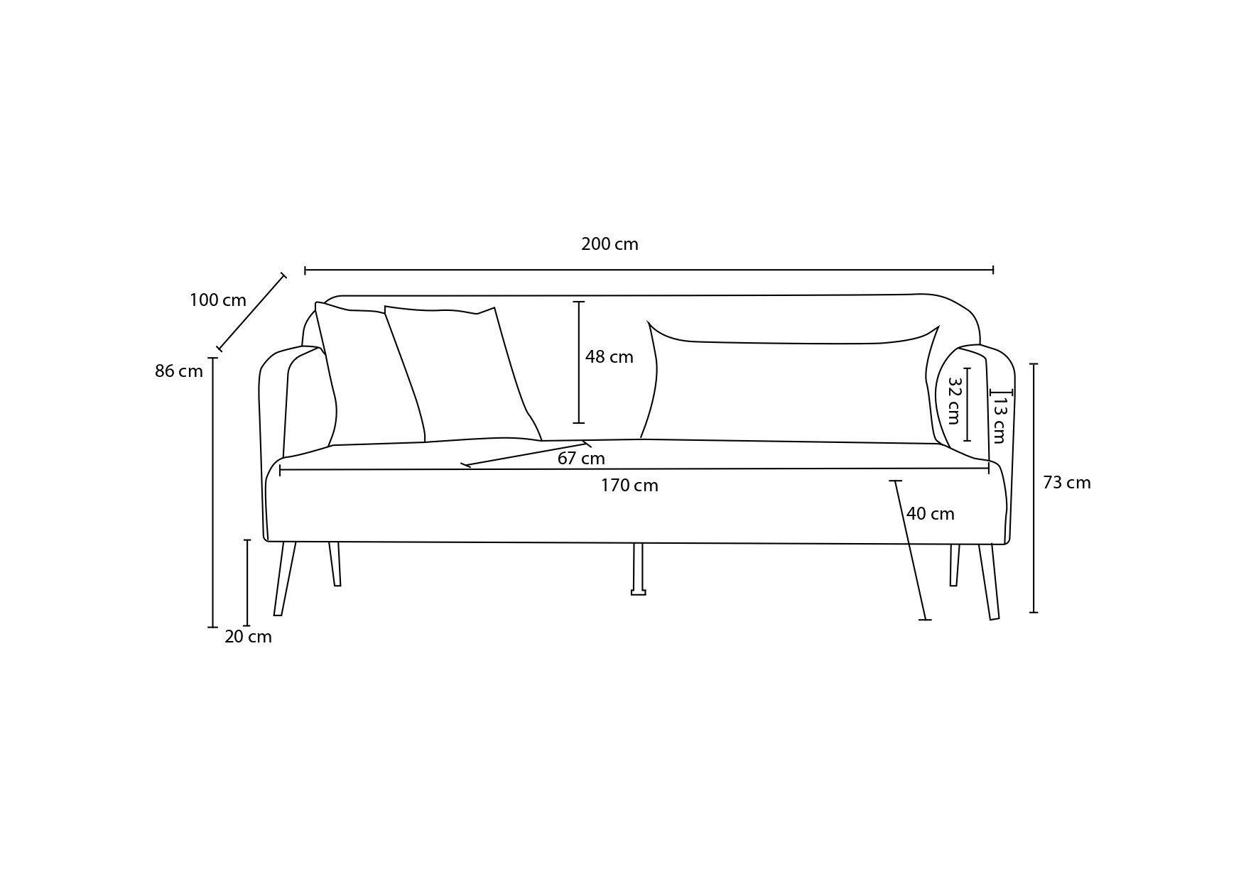 Revos Sofa 3-Sitzer Grau