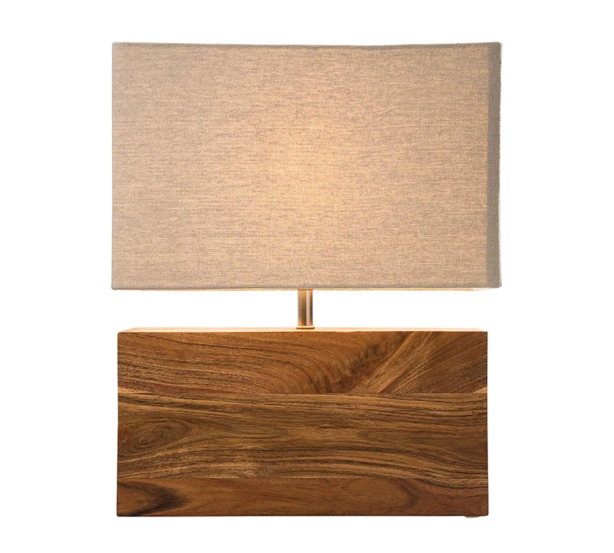 Tischlampe 1-flammig Baumwolle Akazienholz