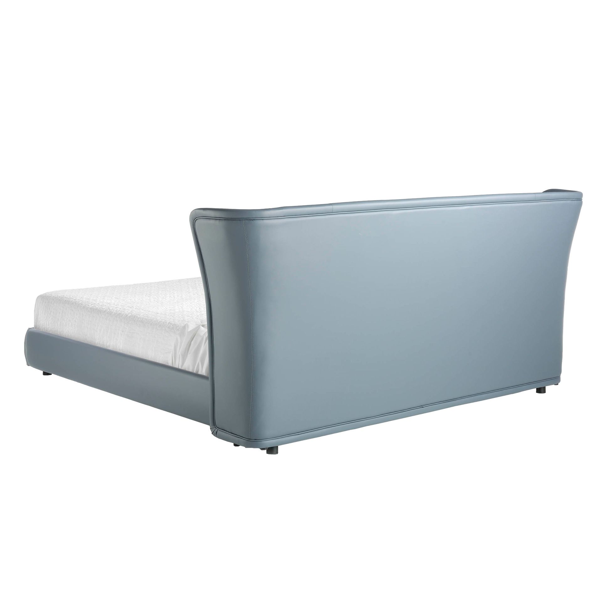 7067 Doppelbett Leder Grau