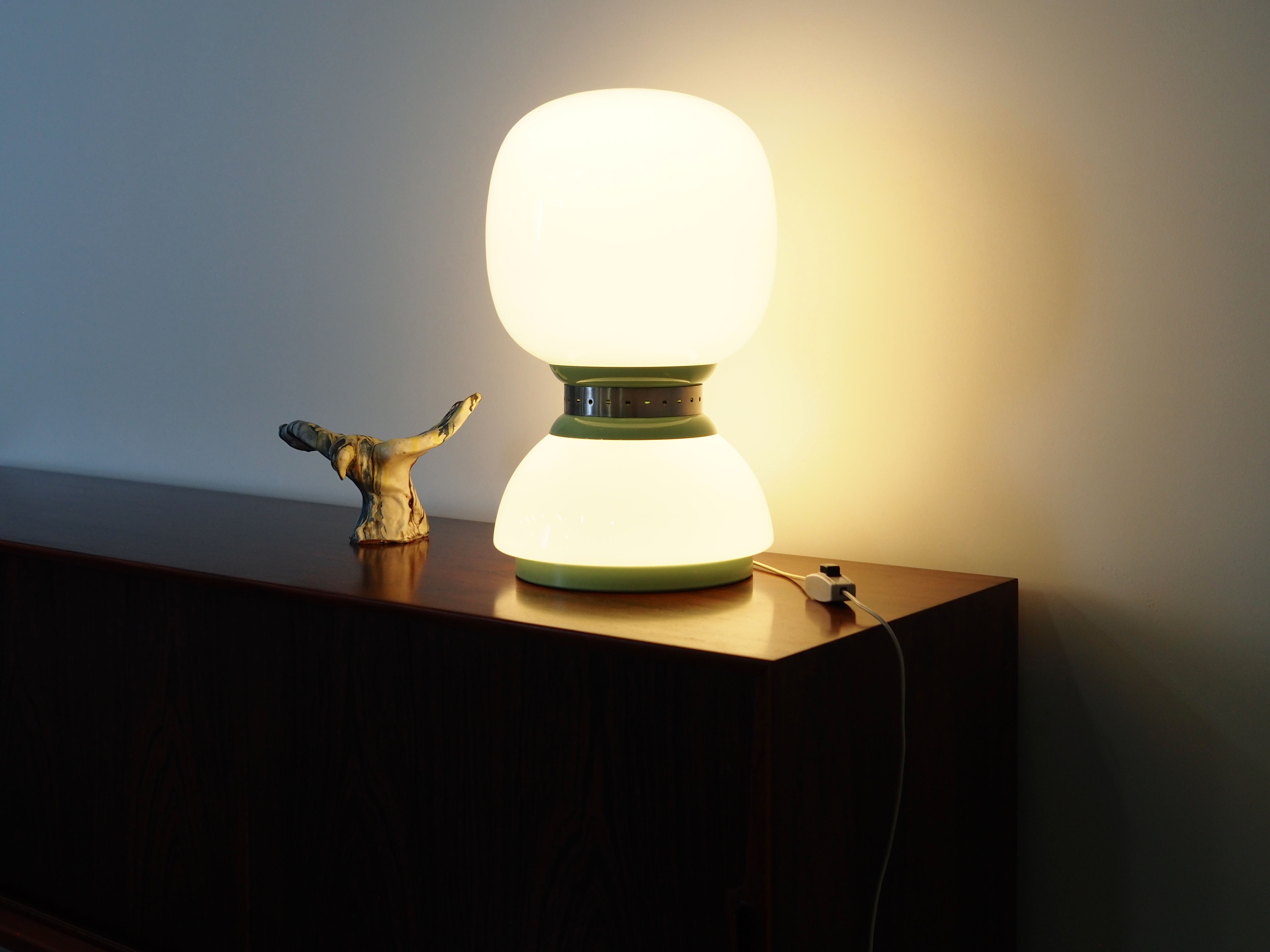 Tischlampe Metall Glas 1970er Jahre