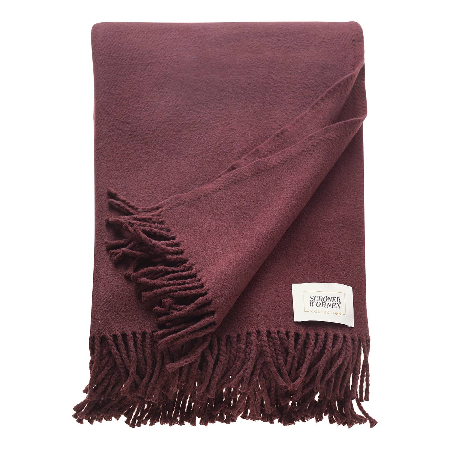 Plaid SW-Basics Mischgewebe Aubergine