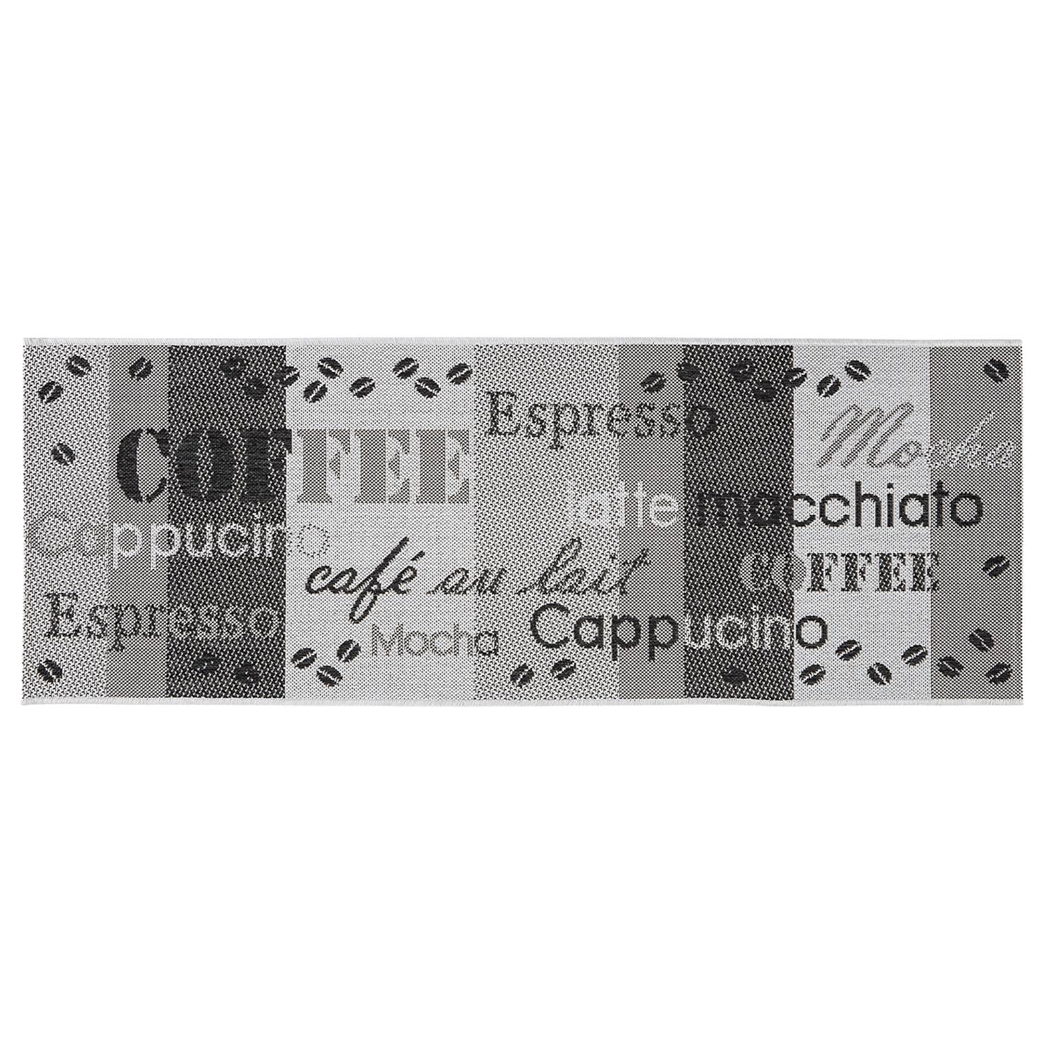 Kitchen Runner Arizona I Synthetic Fiber Grey Black 67 x 180 cm