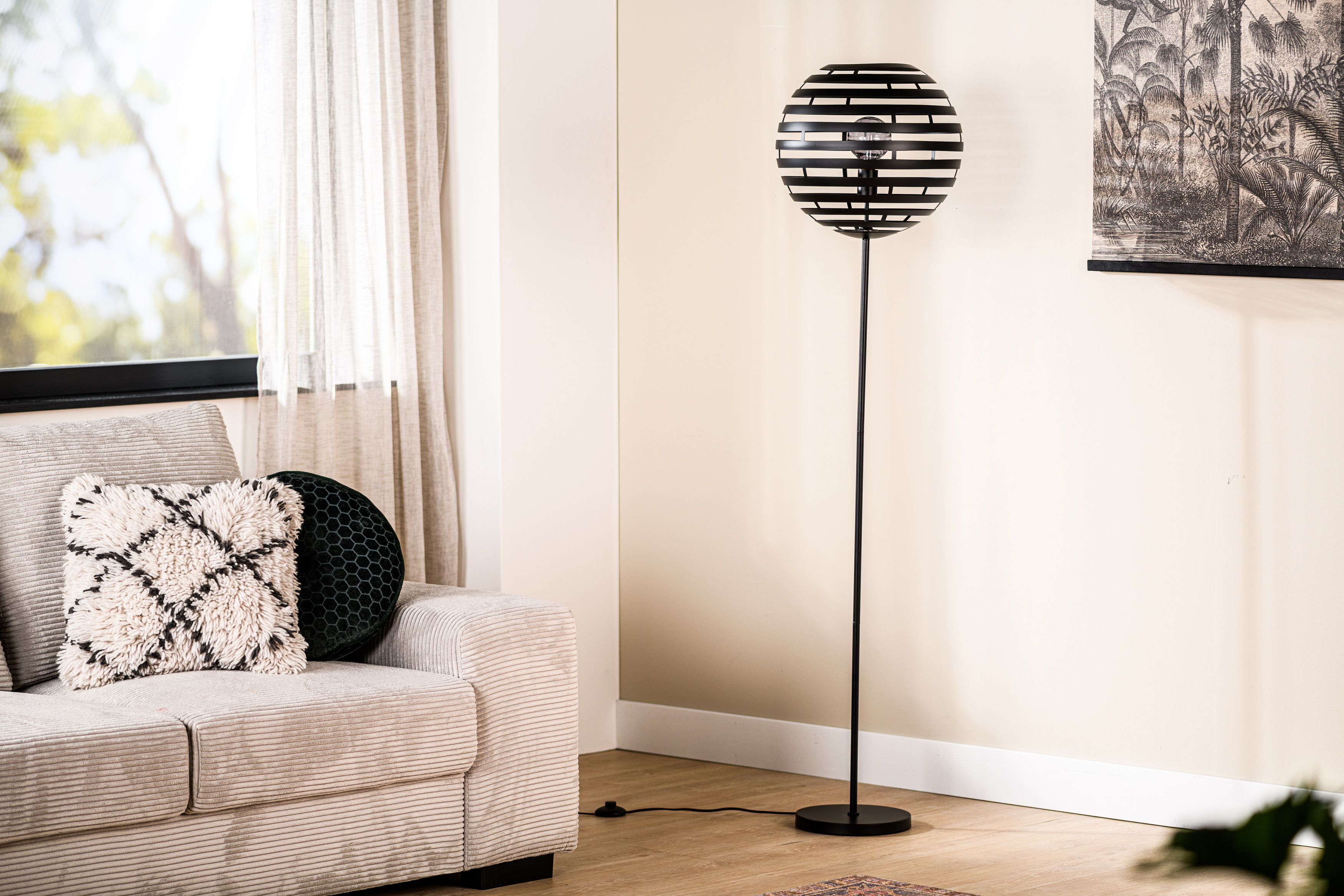 Lampada da terra metallo nero