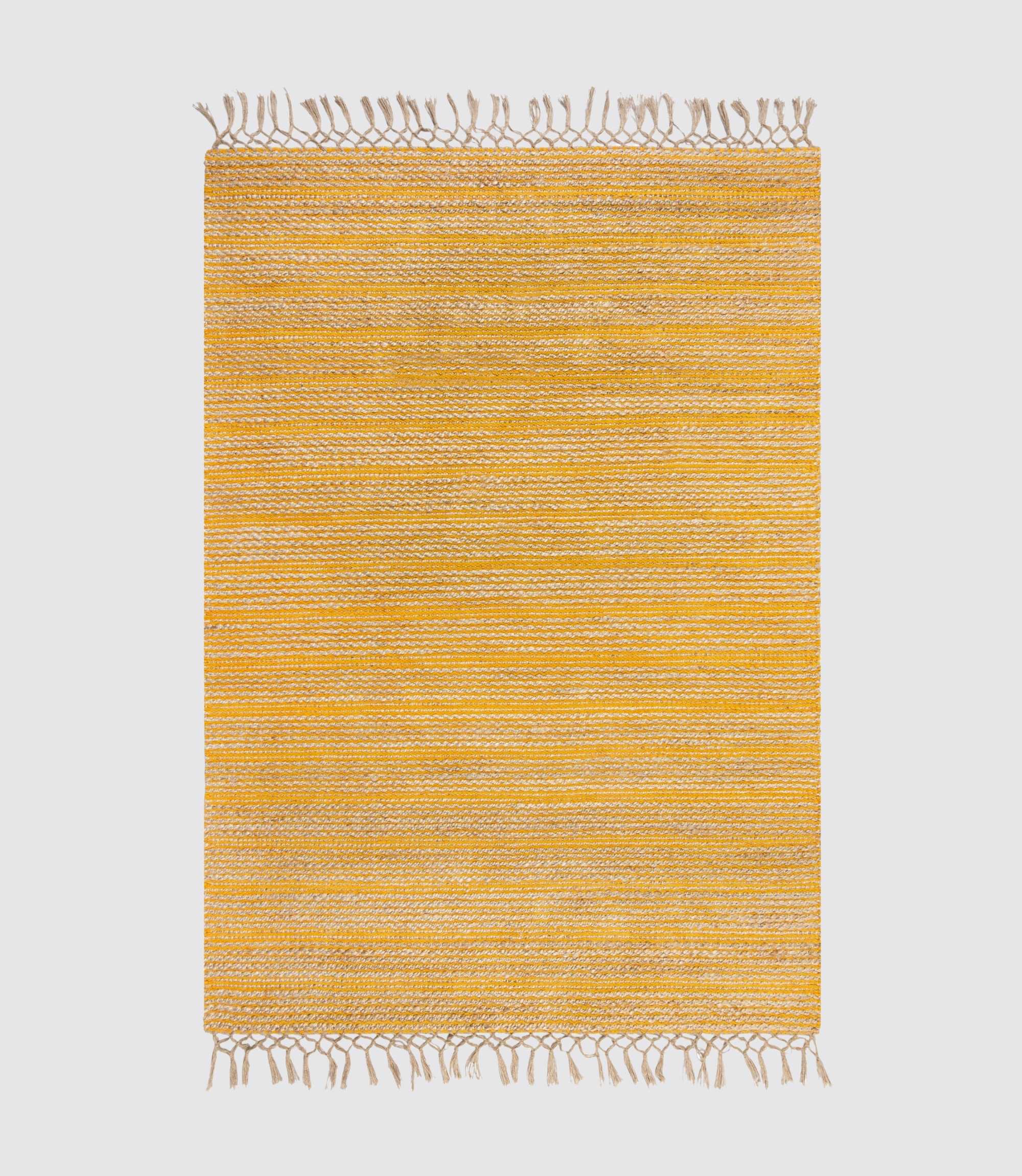 Jute-Chenille-Teppich Equinox Handgewebt Ockergelb 160x230