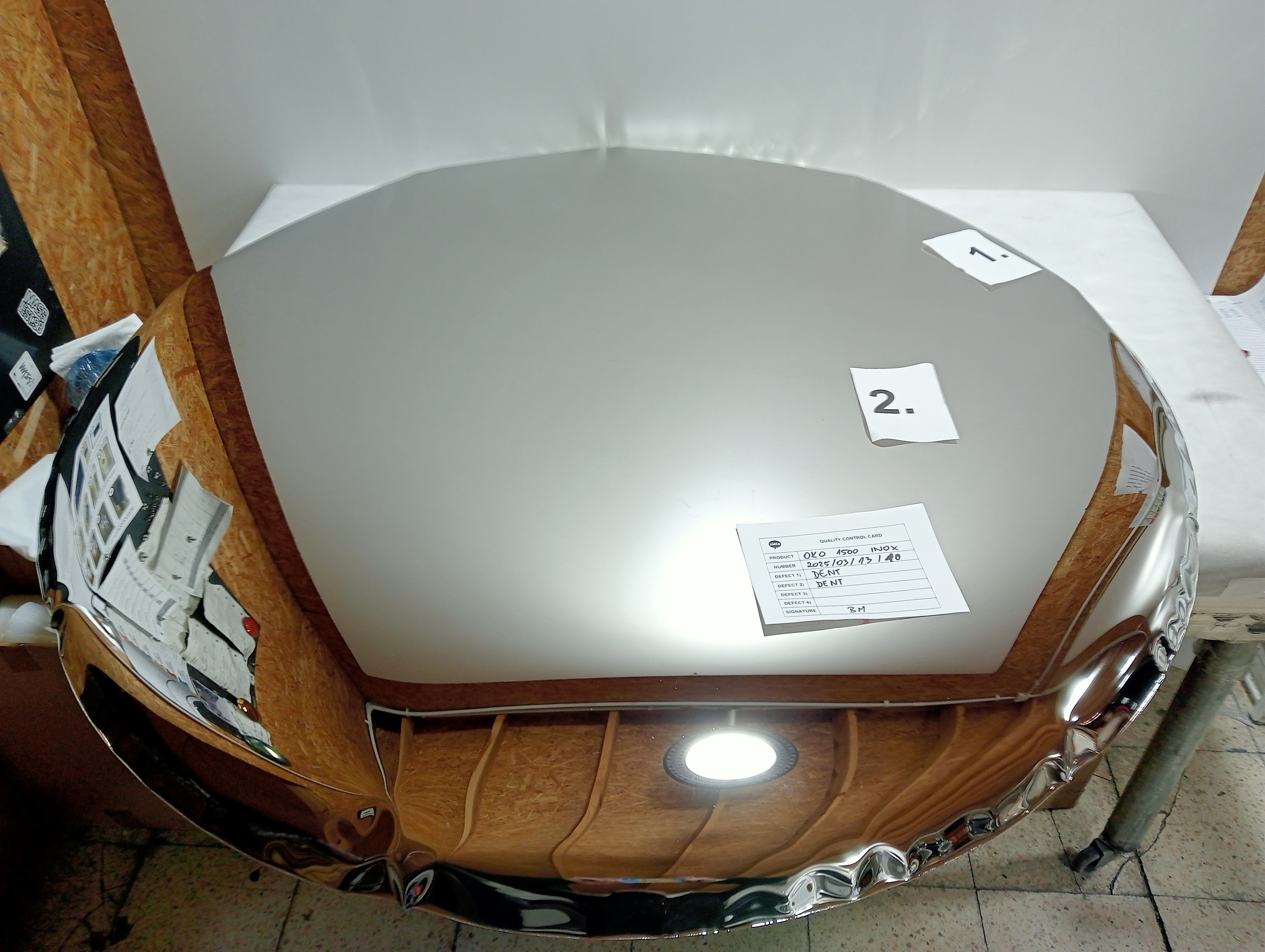 OKO Specchio 1500 Acciaio inossidabile Inox Lucidato Argento