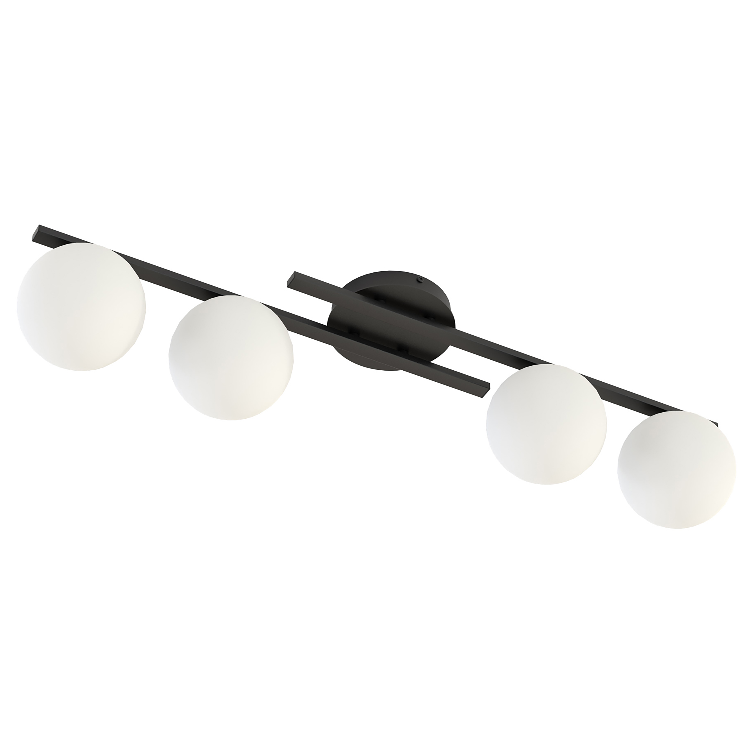 Ceiling Light Cairo 4-Light Steel Opal Glass Black