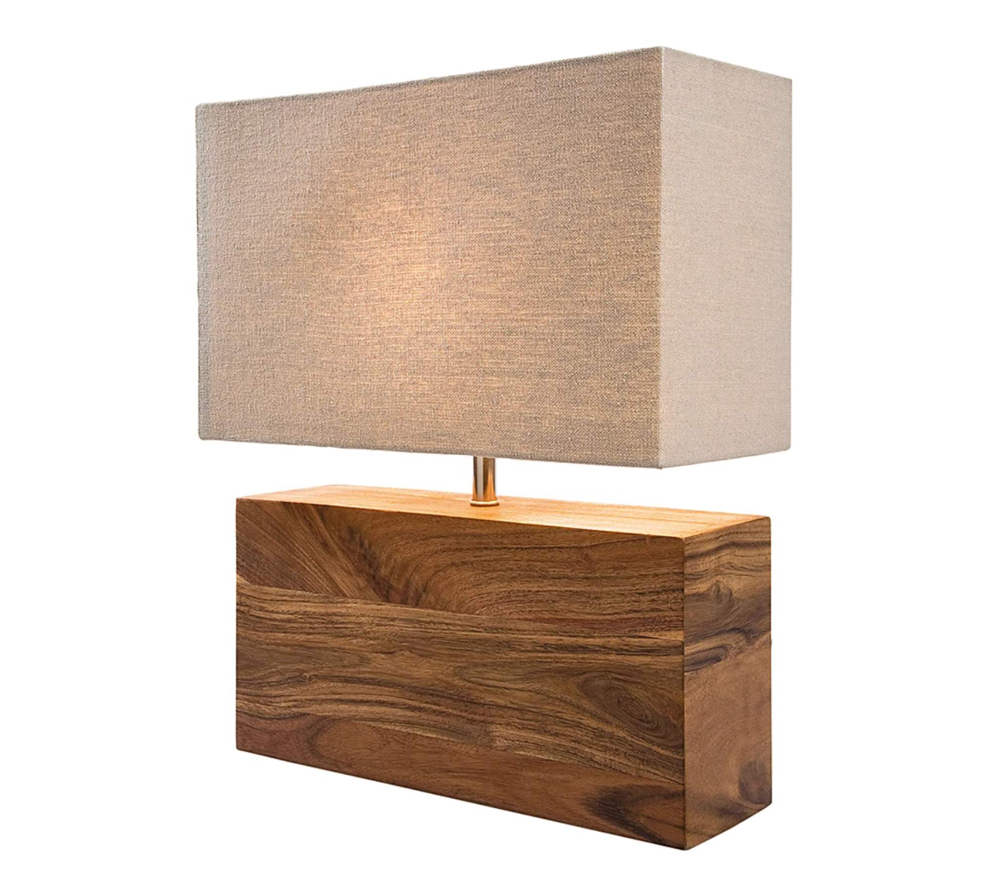 Tischlampe 1-flammig Baumwolle Akazienholz
