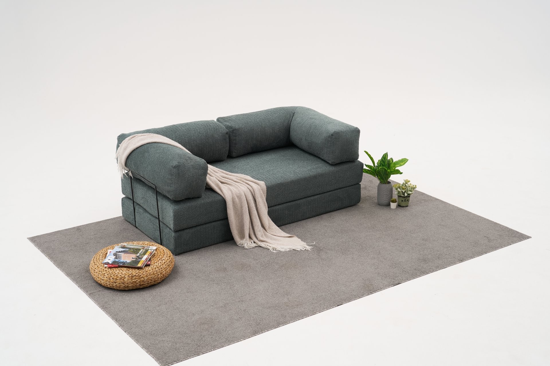 Comfort Schlafsofa 2-Sitzer Petrol