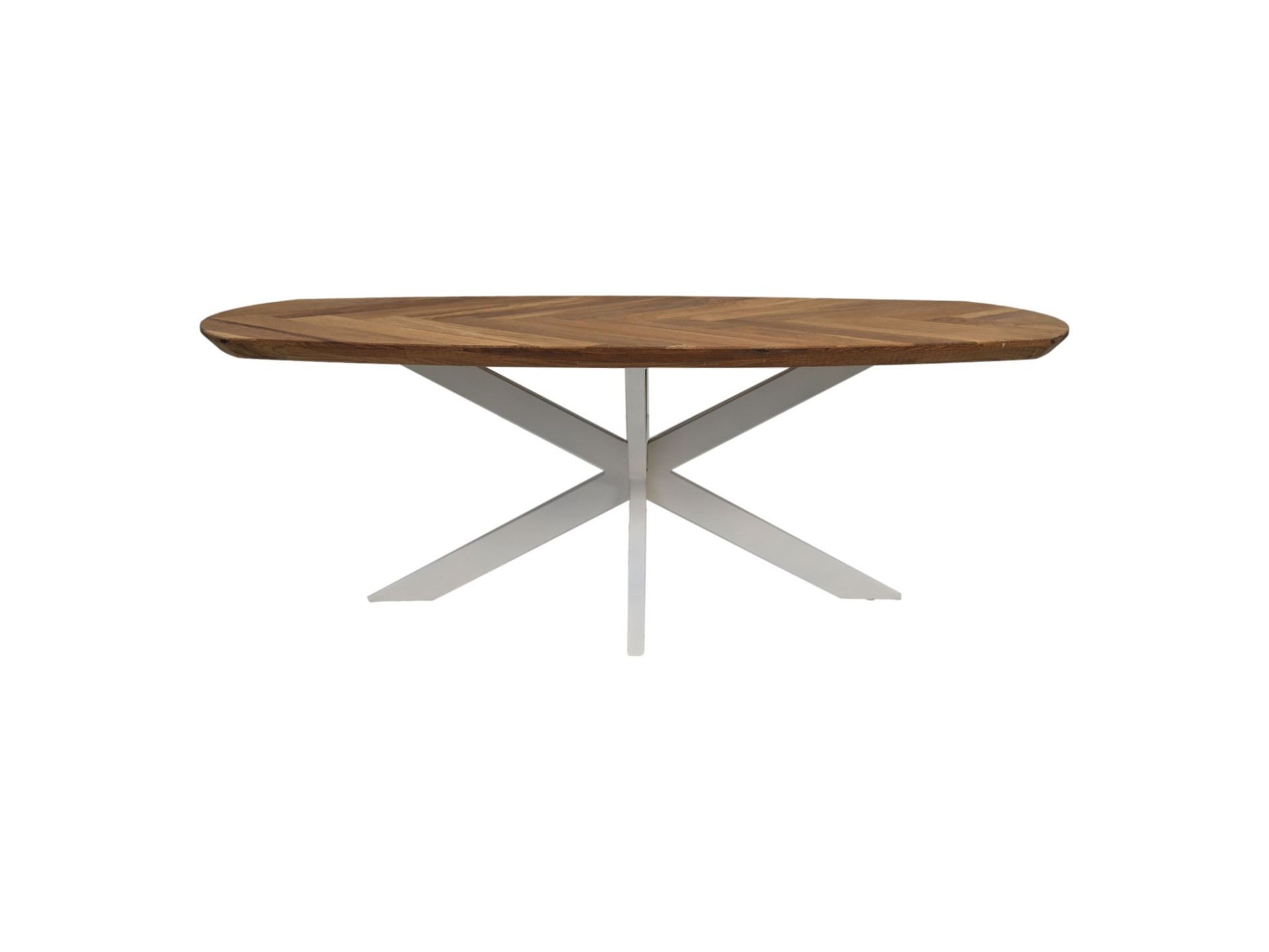 Fishbone Couchtisch Eiche Metall