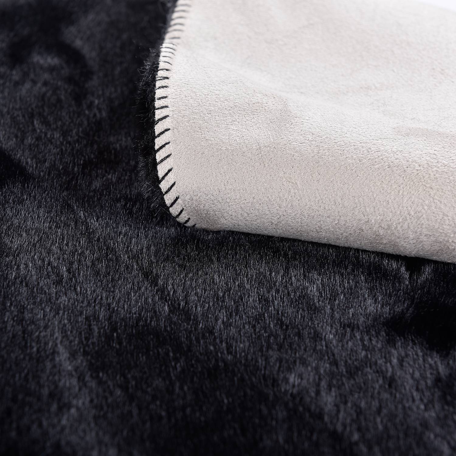 Kunstfell Giorgia Polyester Schwarz 60 x 80 cm