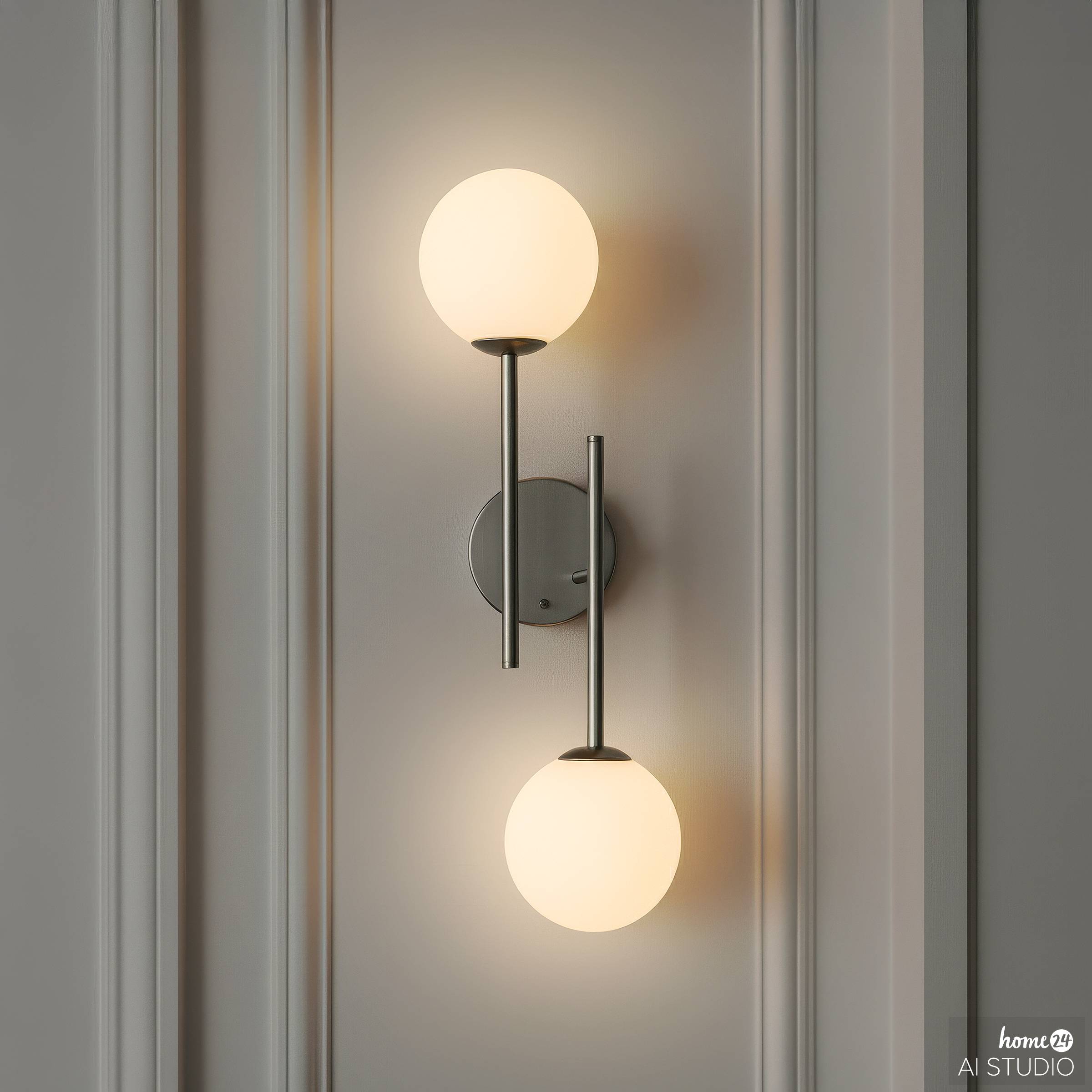 2-Flammig Rigi Akku-Wandleuchte 3-Stufen-Dimmer Weiß Chrom