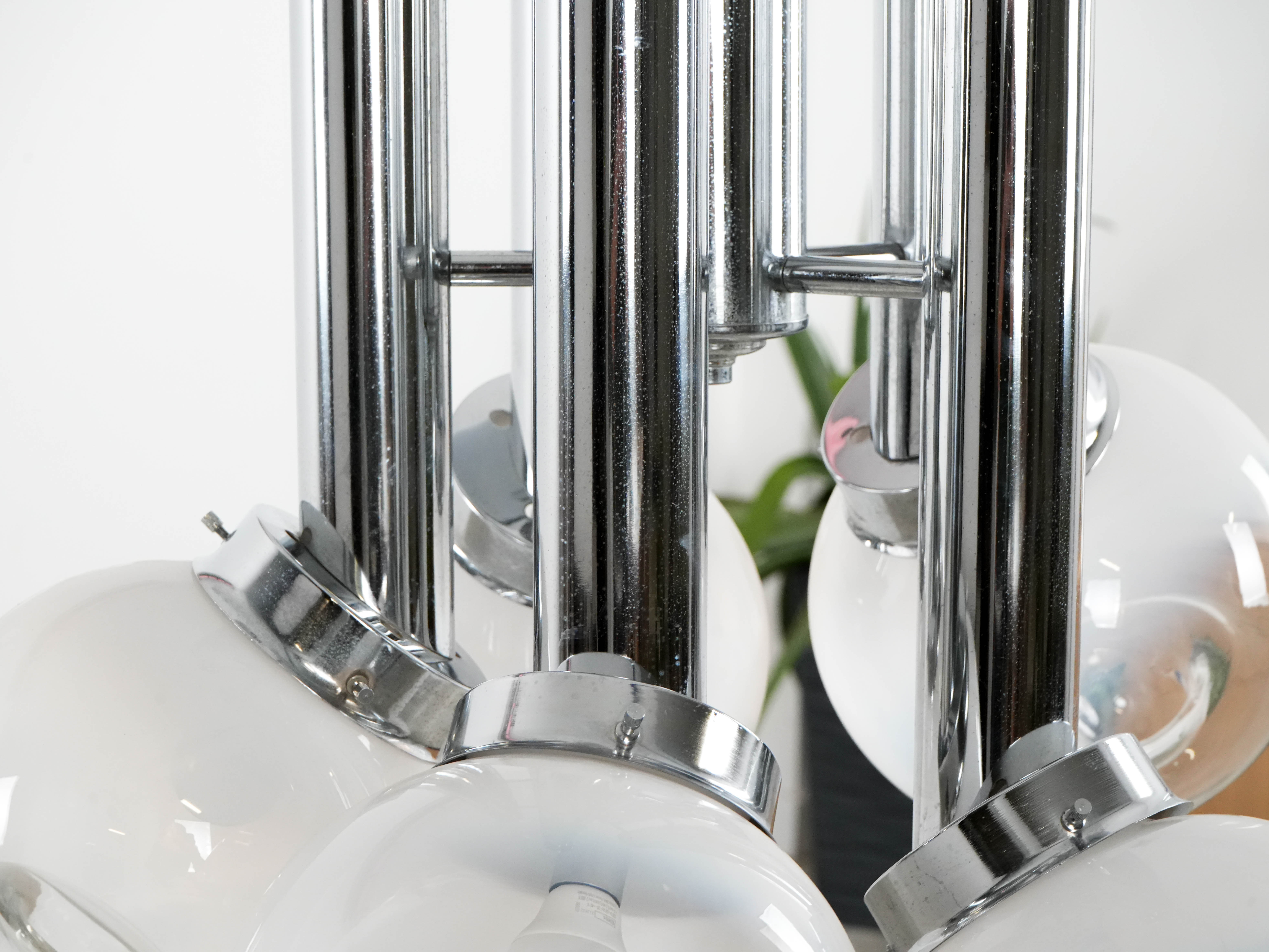 Kronleuchter Weiß 1970er Jahre