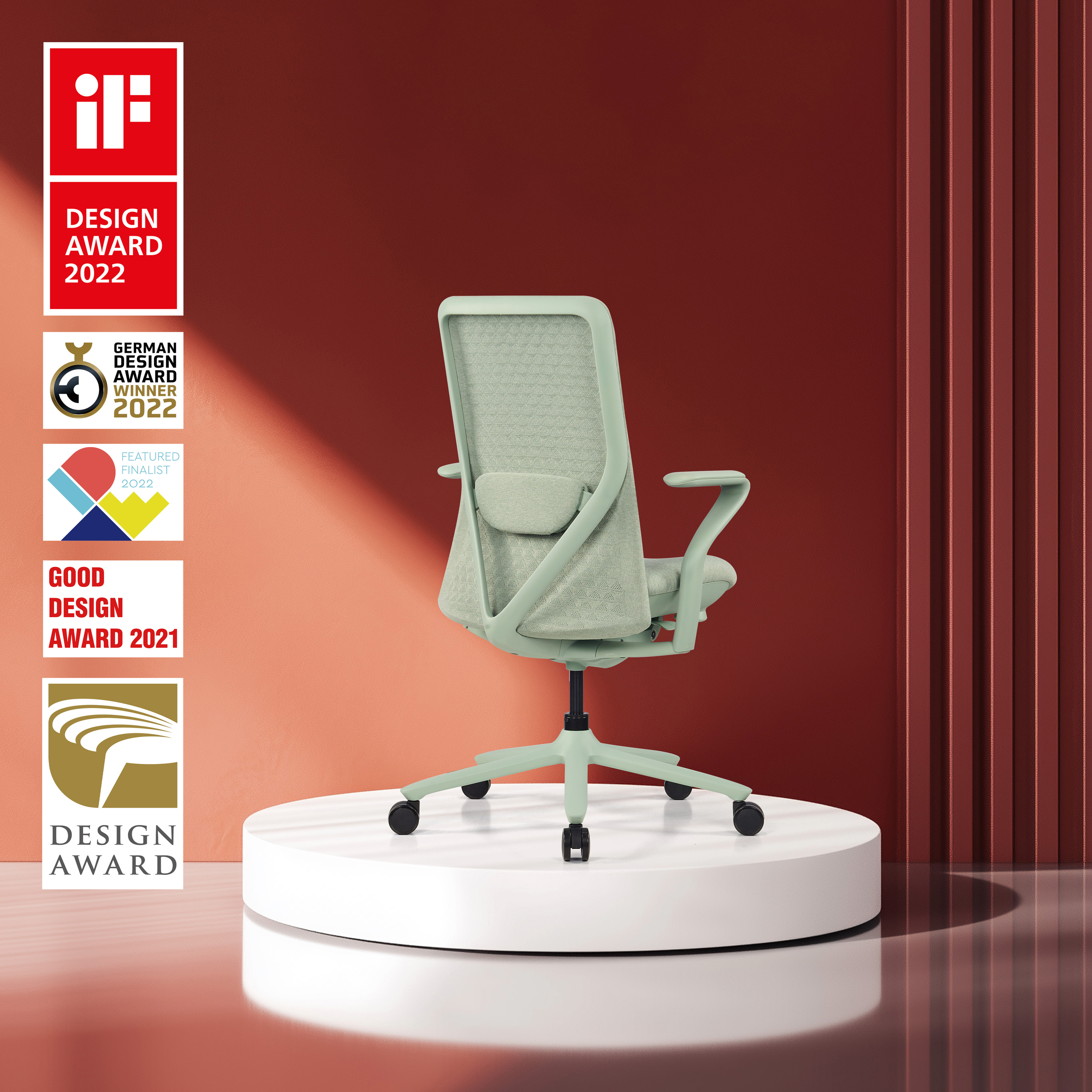 VERVIO Bürostuhl Netzstoff Salbeigrün