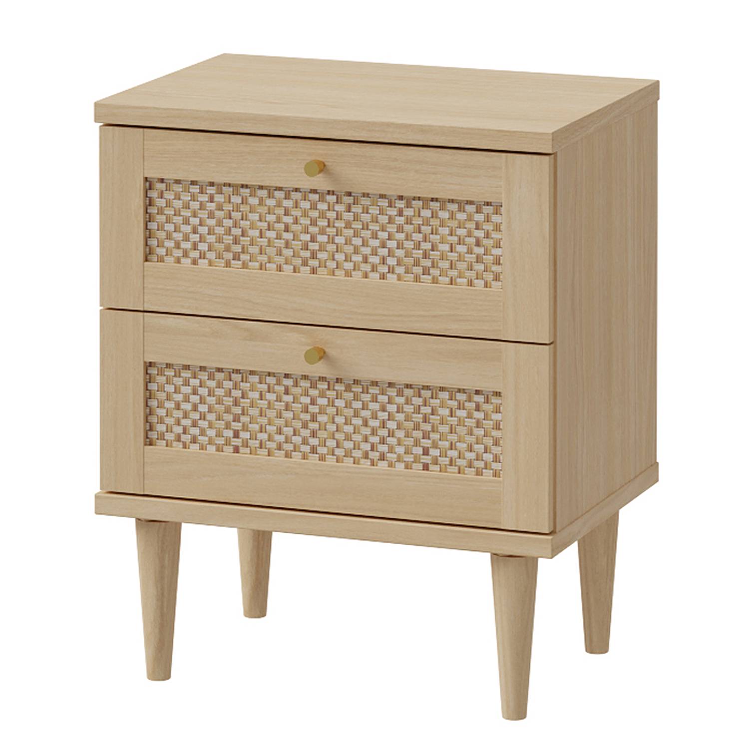 Nightstand Pekino with 2 drawers Natural