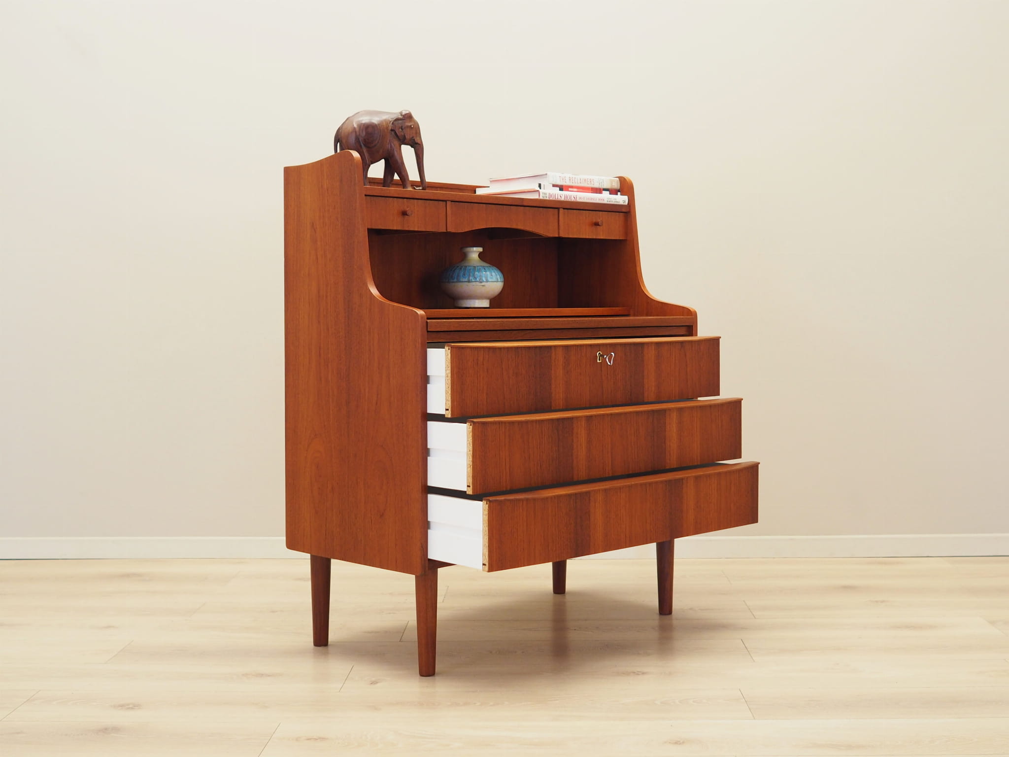 Vintage Secretary Teak Brown 1970s