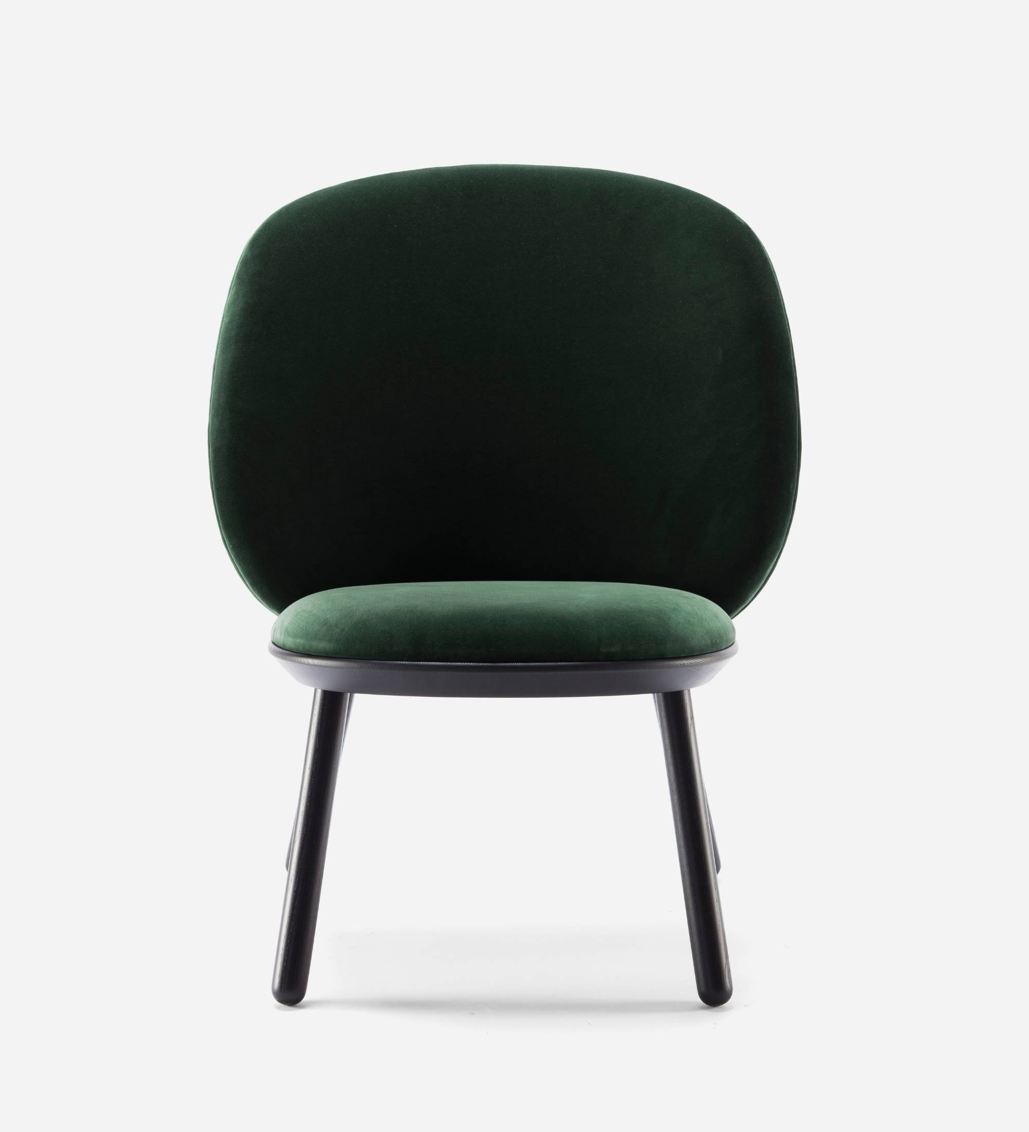 Loungestuhl Eschenholz Velour Grün