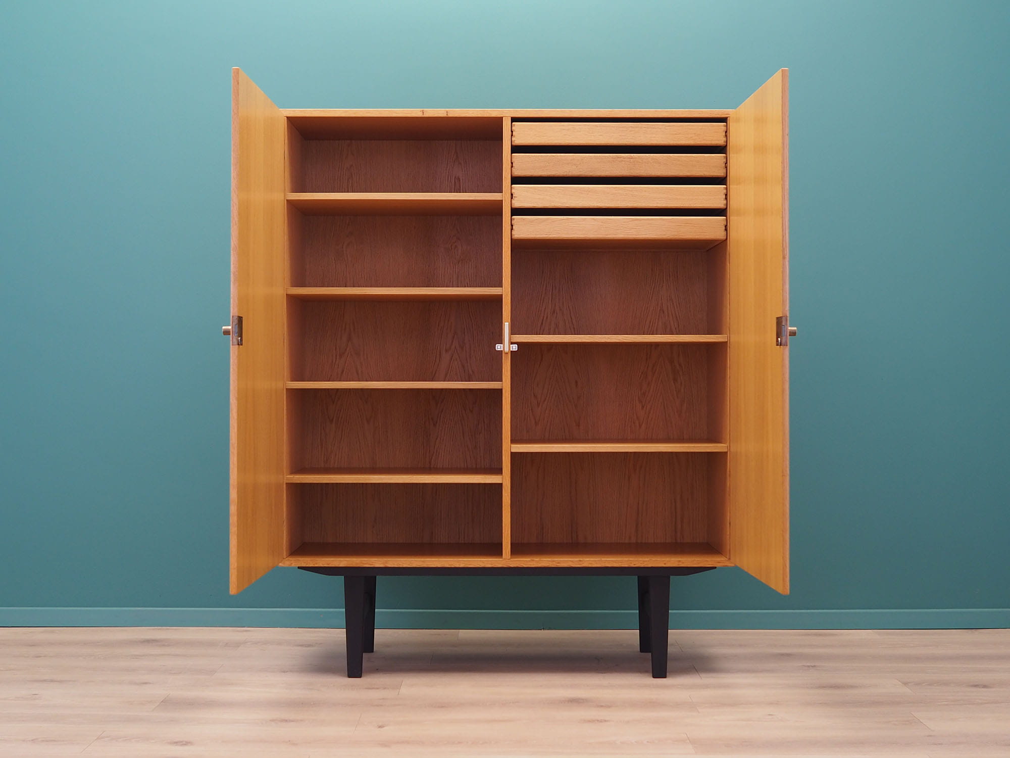 Vintage wardrobe ash wood brown 1970s