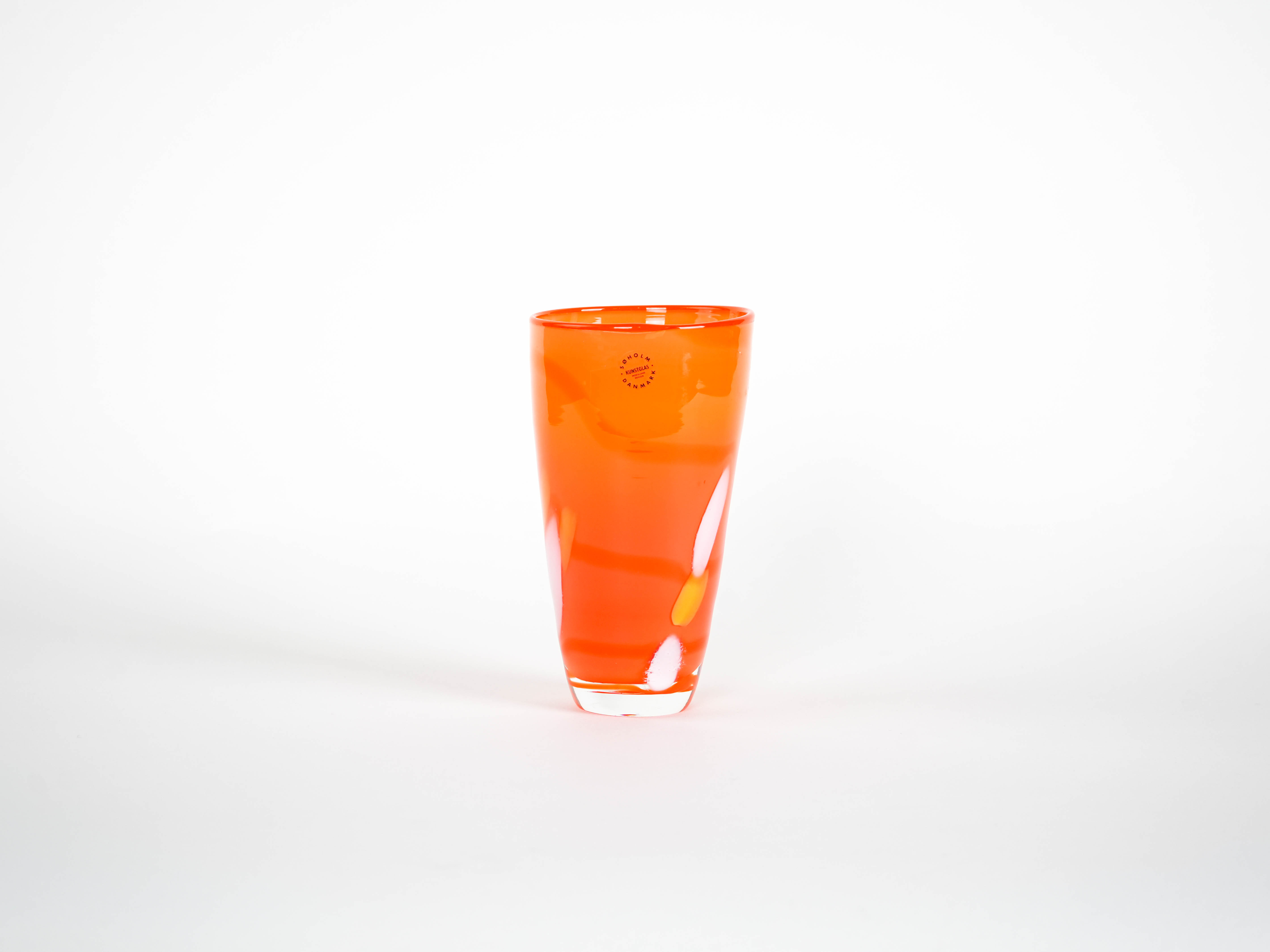 Glass vase 1970s Orange