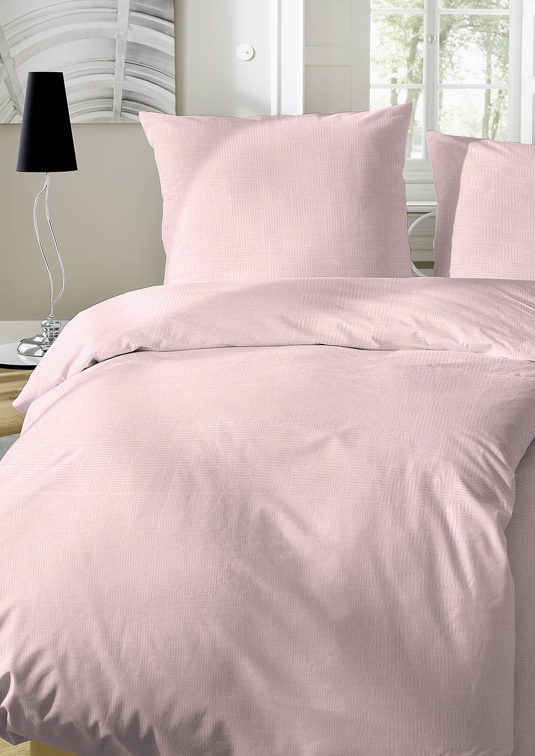 Mini Me Biber-Bettwäsche-Set Baumwolle Weiß Pink 135x200cm