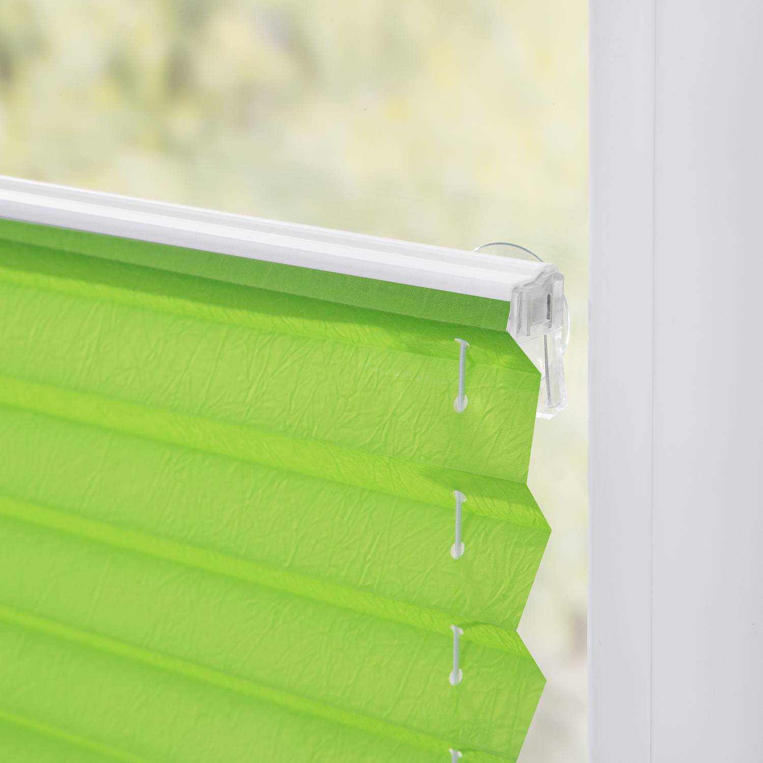 Plissee Haftfix Webstoff Apfelgrün 90 x 130 cm