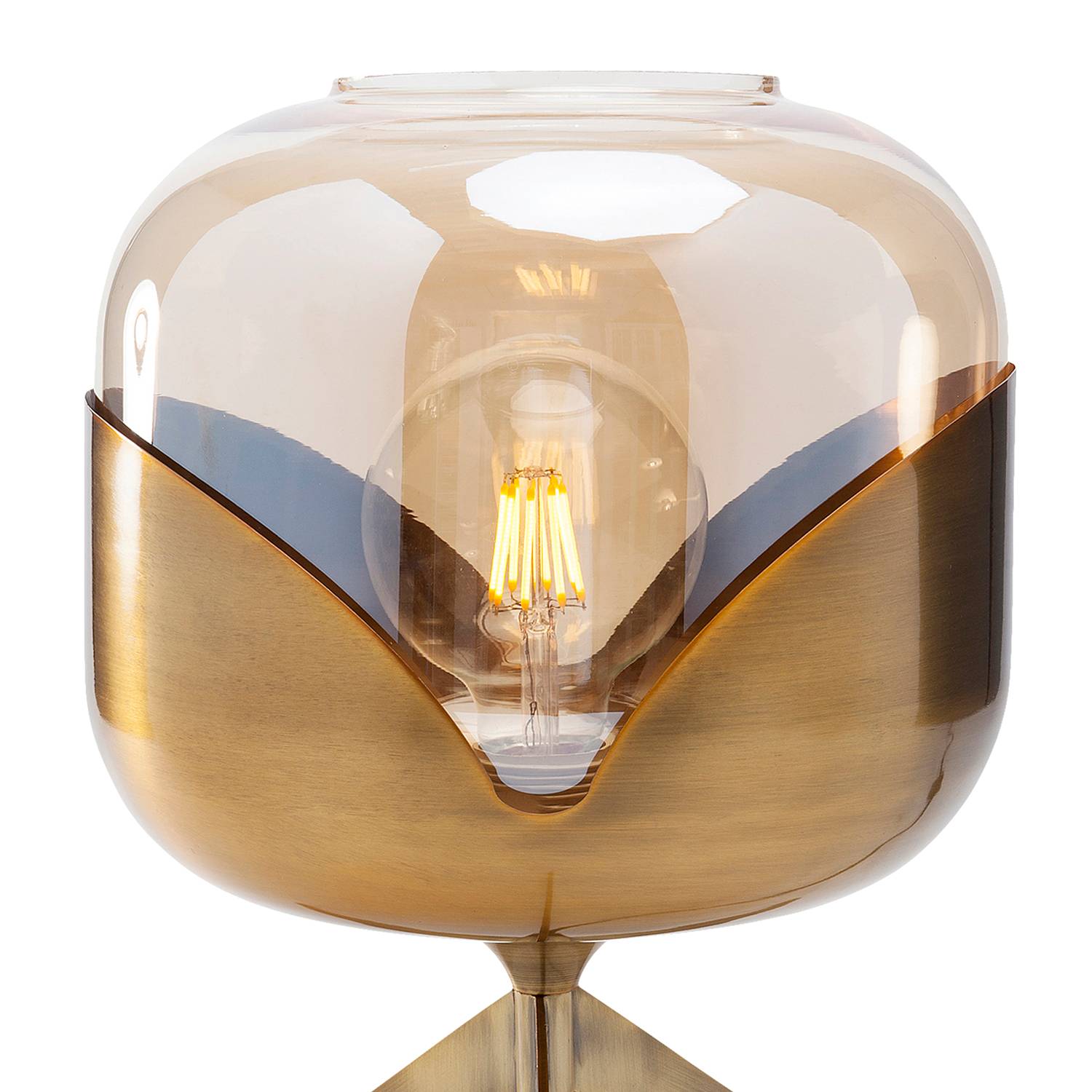 Tischleuchte Golden Goblet Glas Stahl