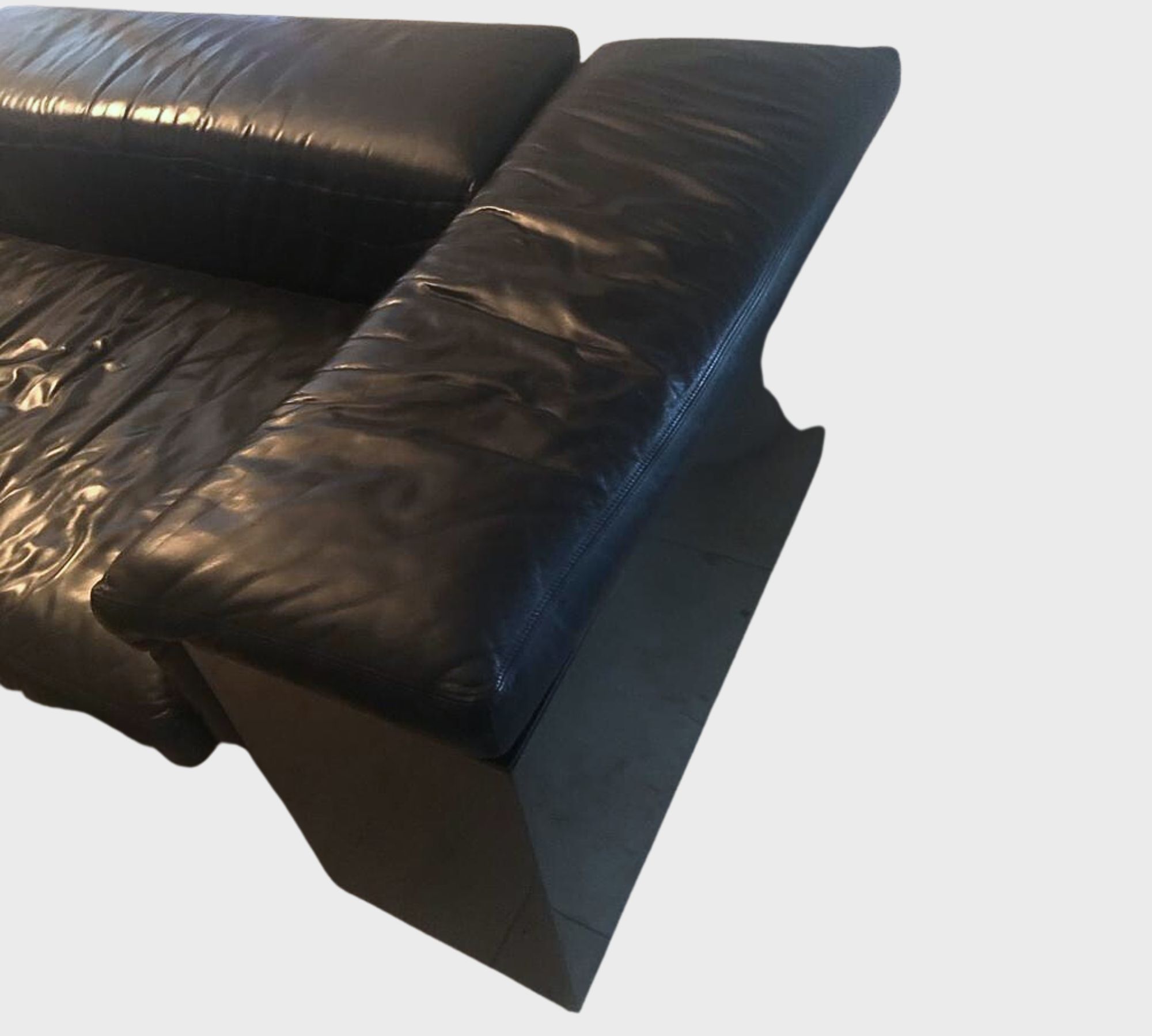 Brigadier Sofa 2-Sitzer Leder Schwarz