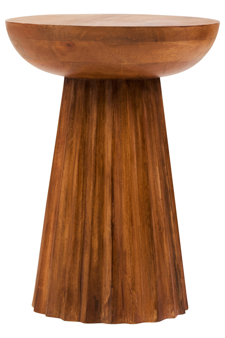 Walsa Carved Ridge Side Table Mango Wood Natural