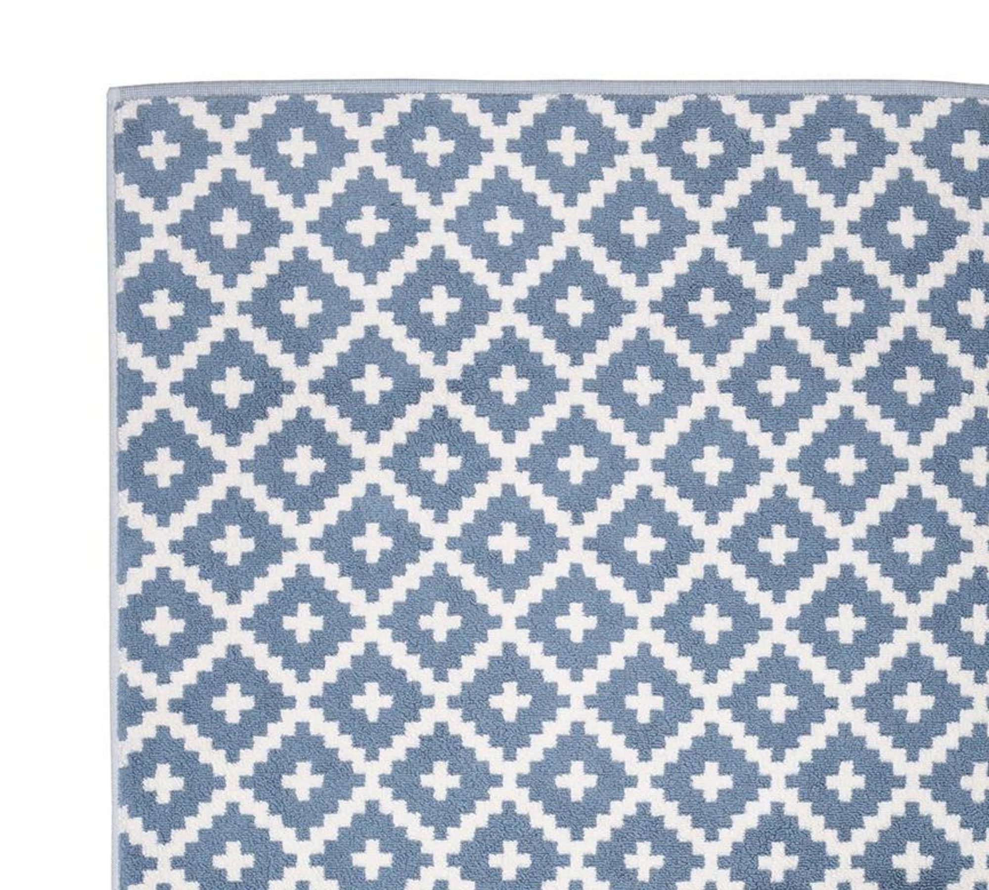 Badematte Frottee Blau Gemustert 67 x 120 cm