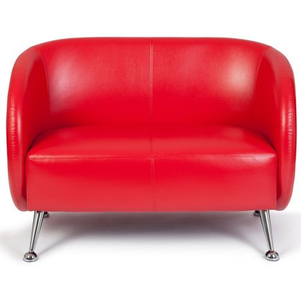 ST. LUCIA 2-Sitzer Sofa Kunstleder Rot