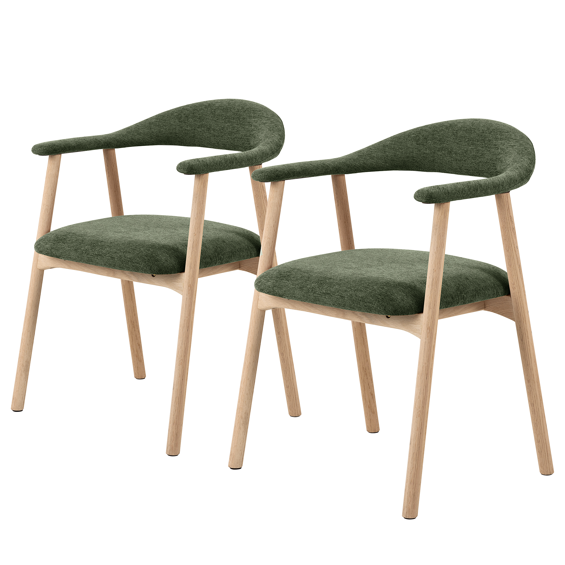 2x Armchair MESITA Fabric Aphra Dark Green