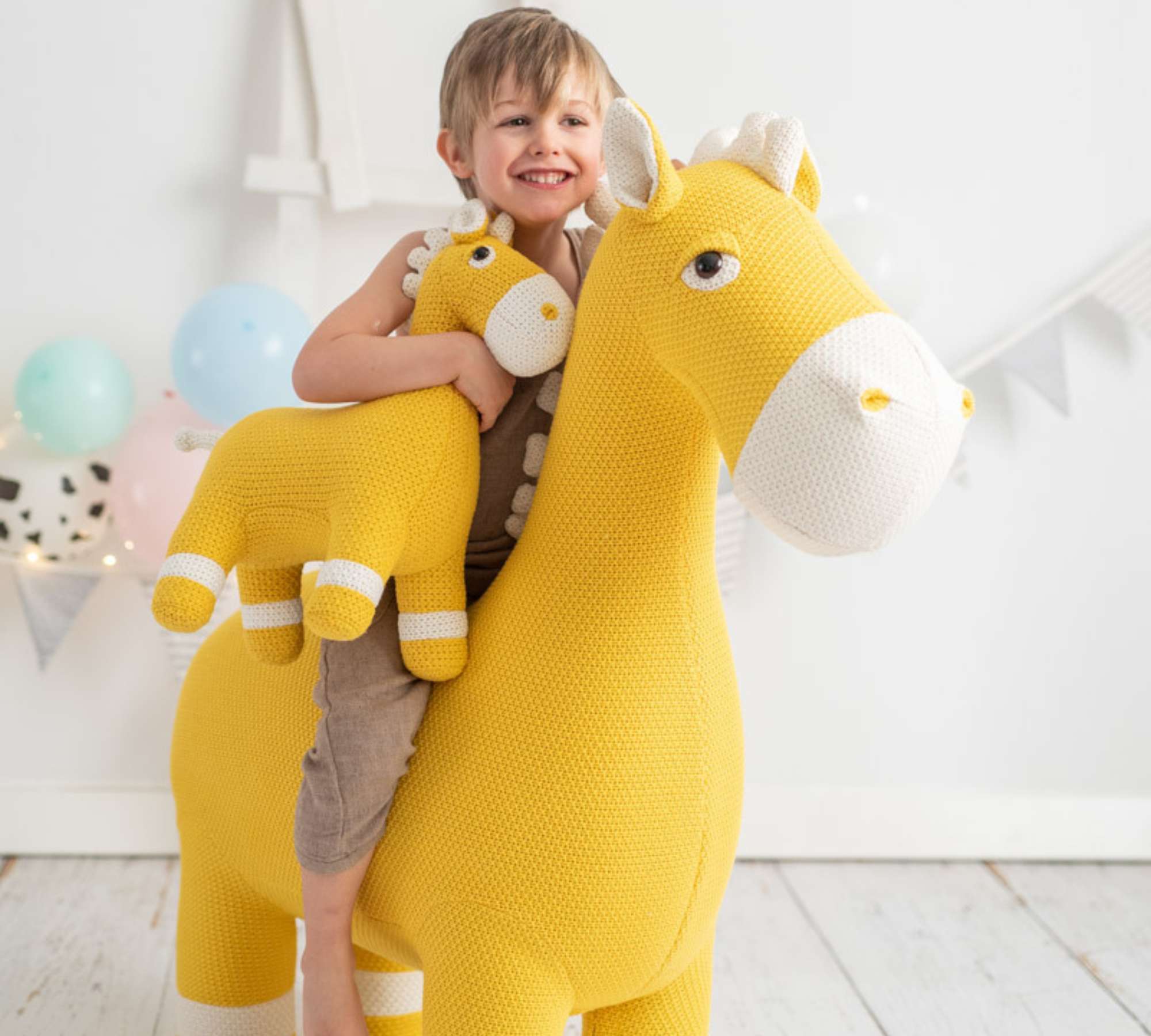 Horse Maxi Plush Toy Cotton Wood Yellow