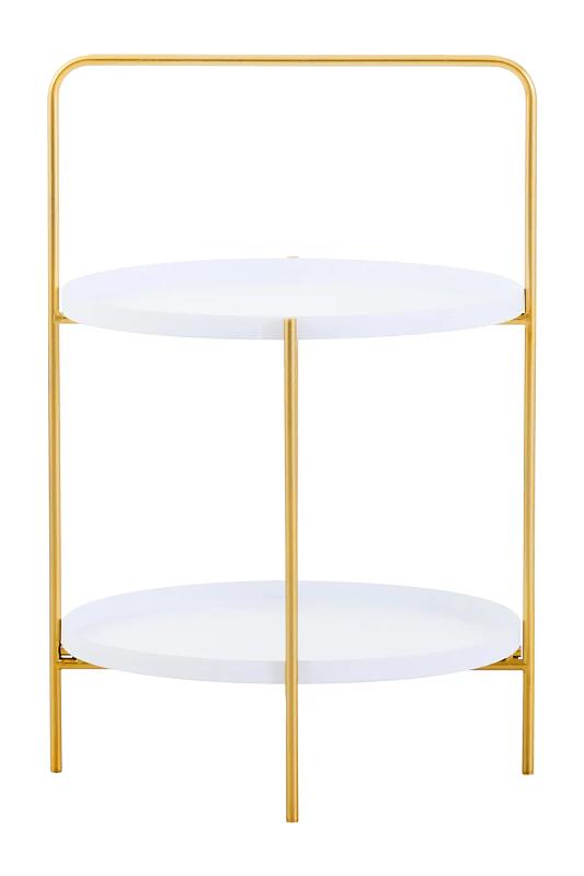Trosa Two Tier Weiß und Gold Beistelltisch
