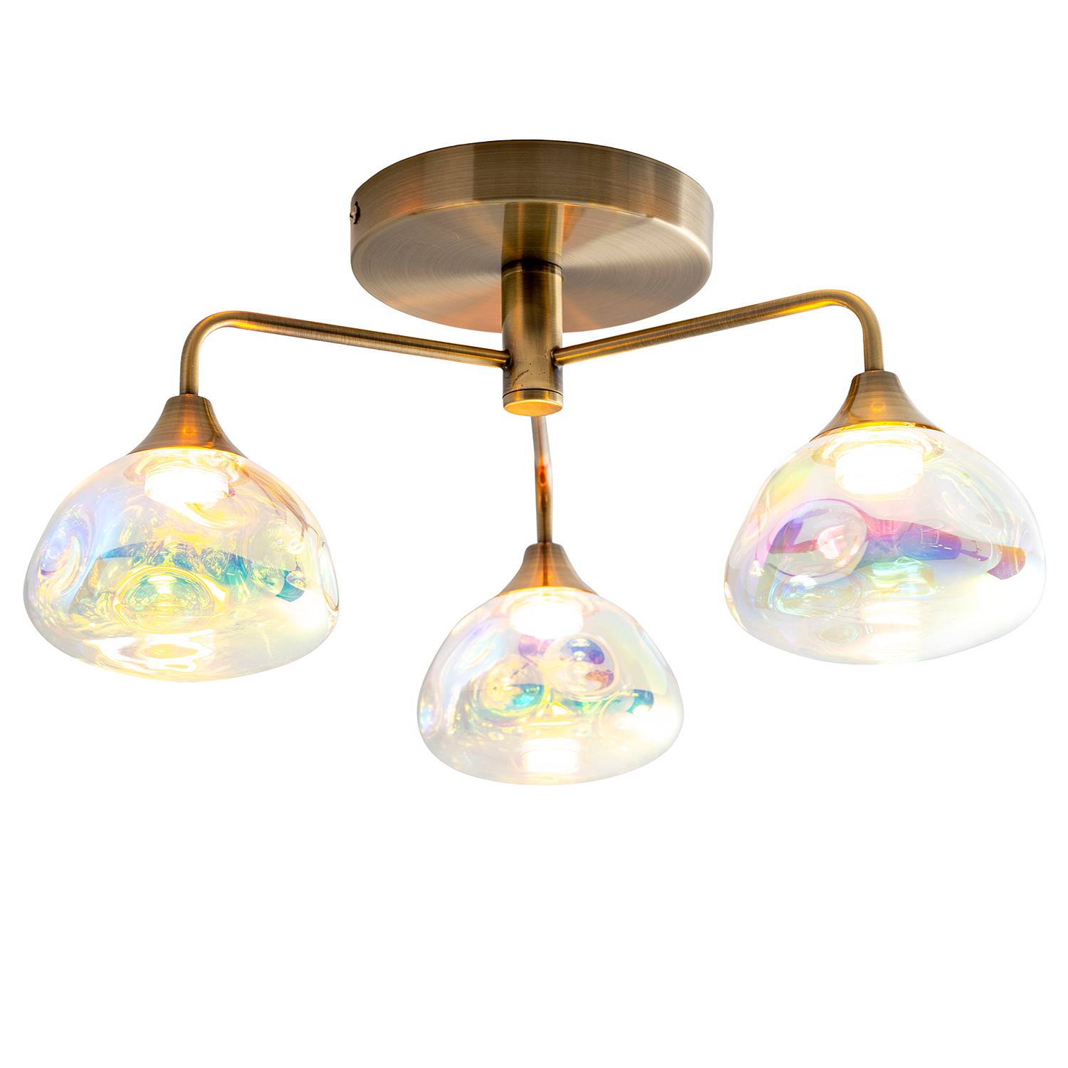 3-Flammig Varna LED-Deckenleuchte Klarglas Eisen 