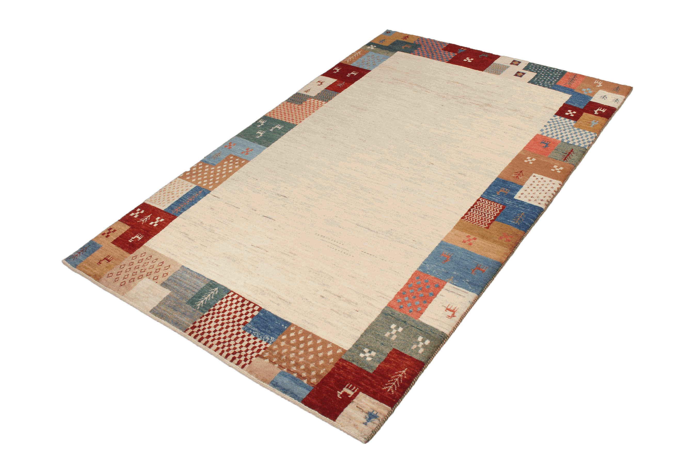 Rizbaf Gabbeh-Teppich Wolle Beige