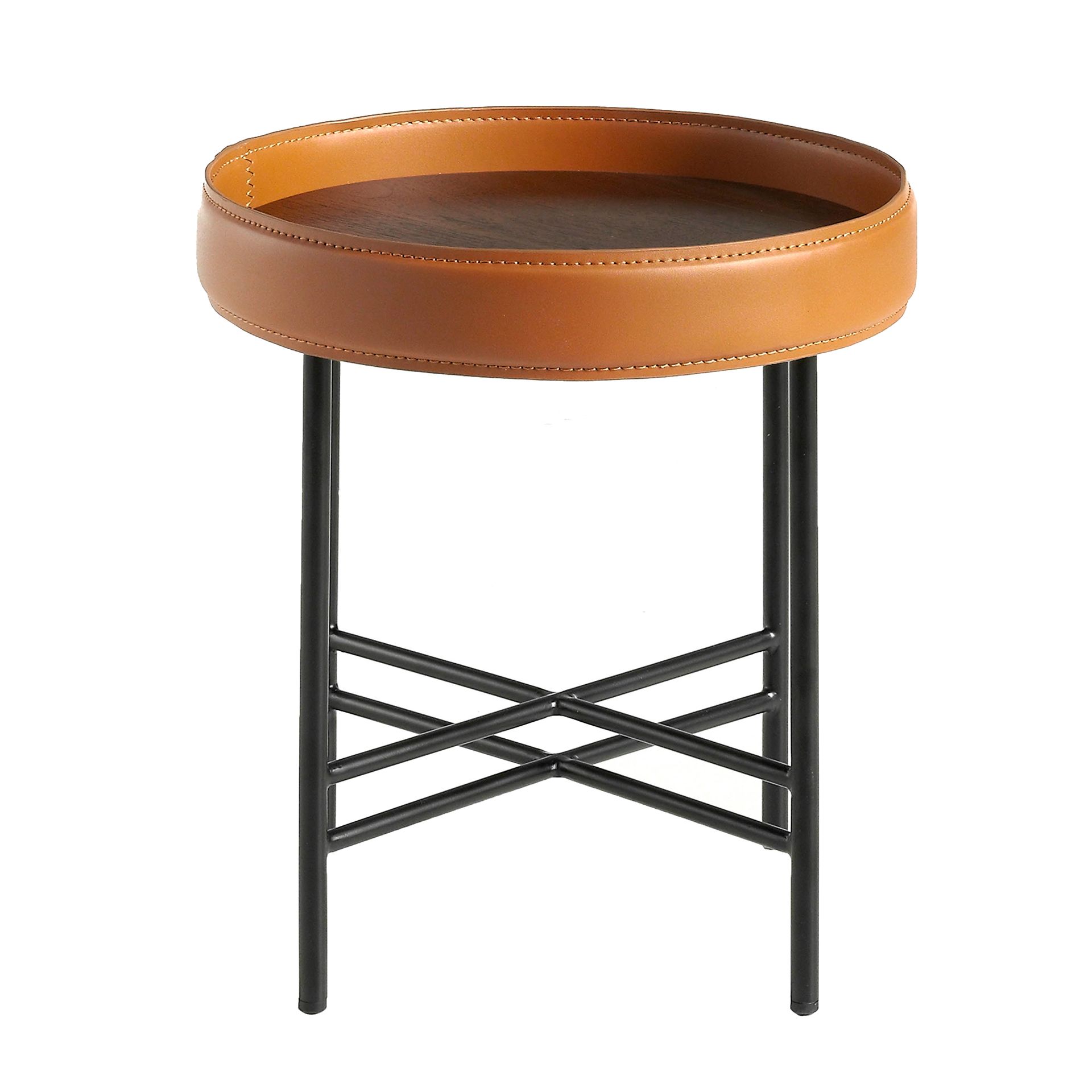 Beistelltisch Leder Braun