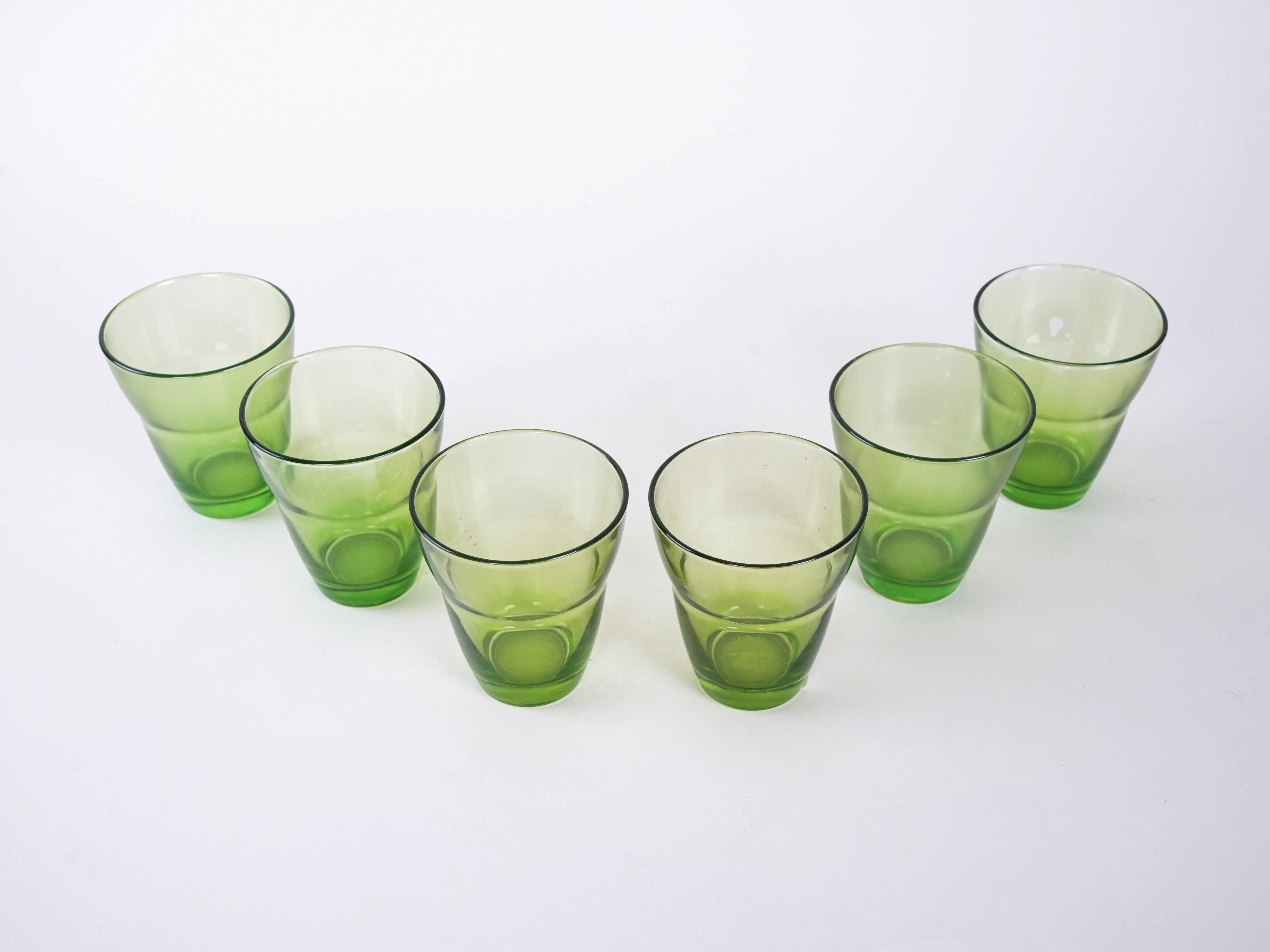 Glassware Set Green 1980s